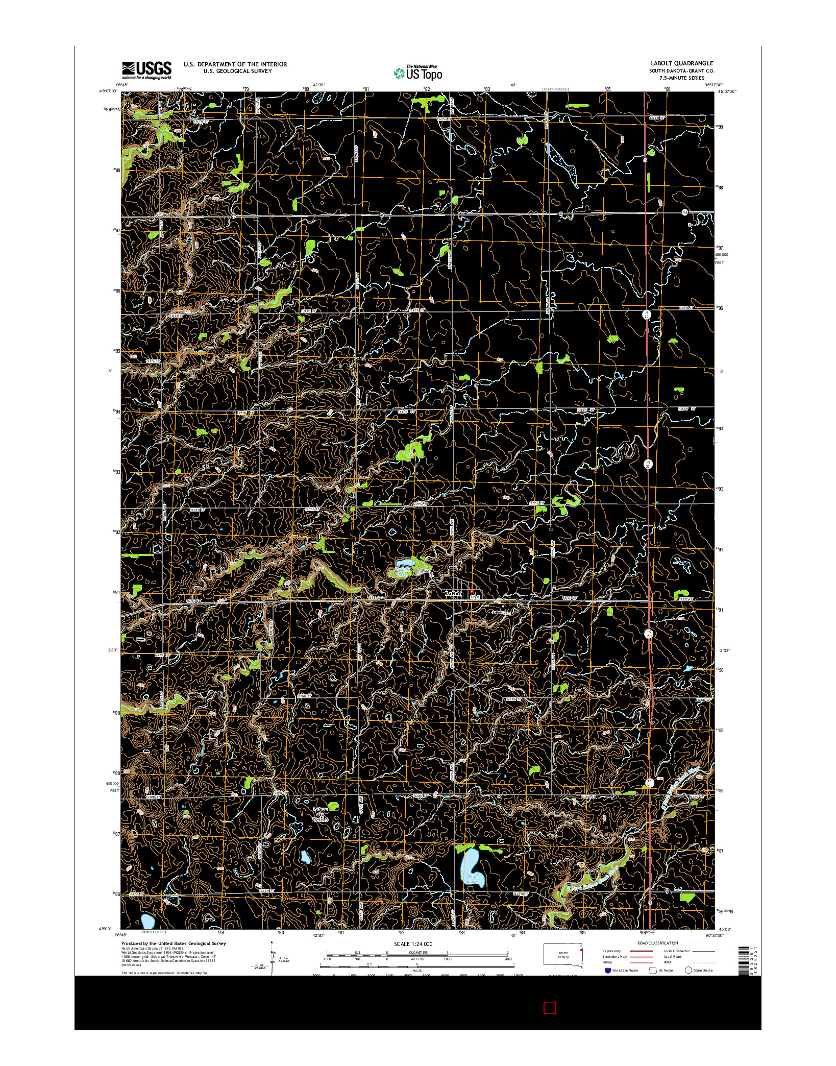 USGS US TOPO 7.5-MINUTE MAP FOR LABOLT, SD 2015