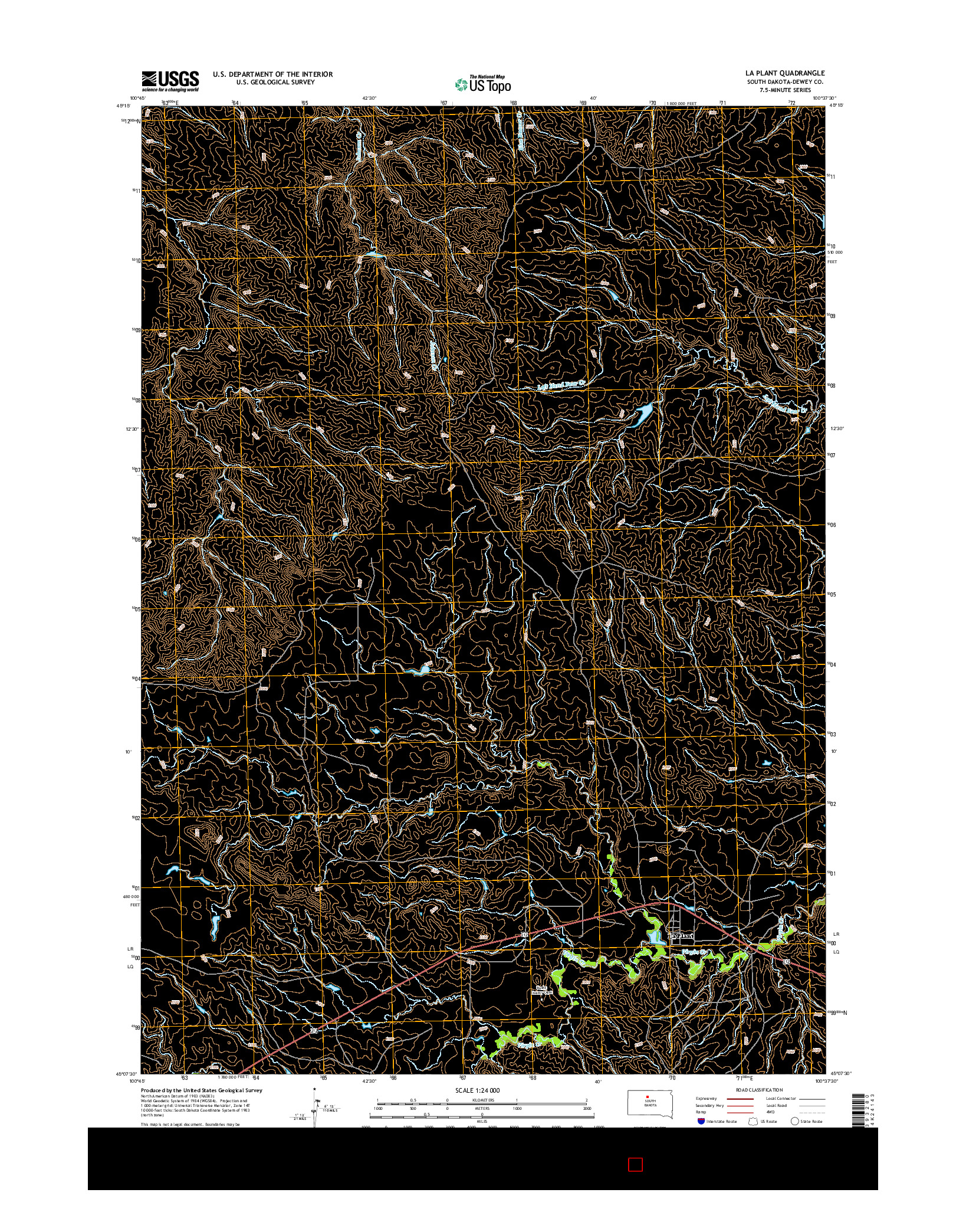 USGS US TOPO 7.5-MINUTE MAP FOR LA PLANT, SD 2015