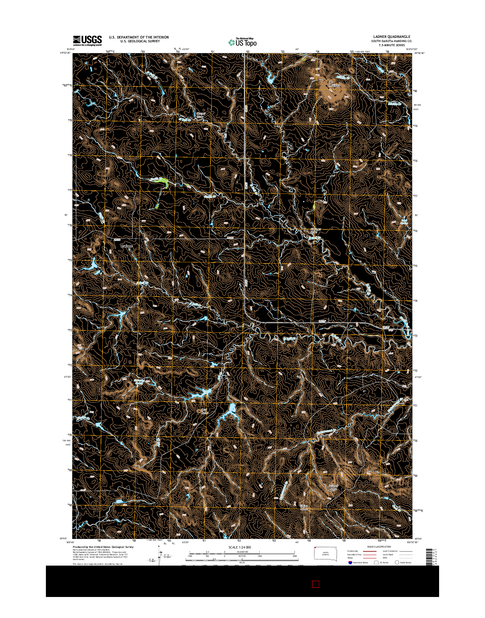 USGS US TOPO 7.5-MINUTE MAP FOR LADNER, SD 2015