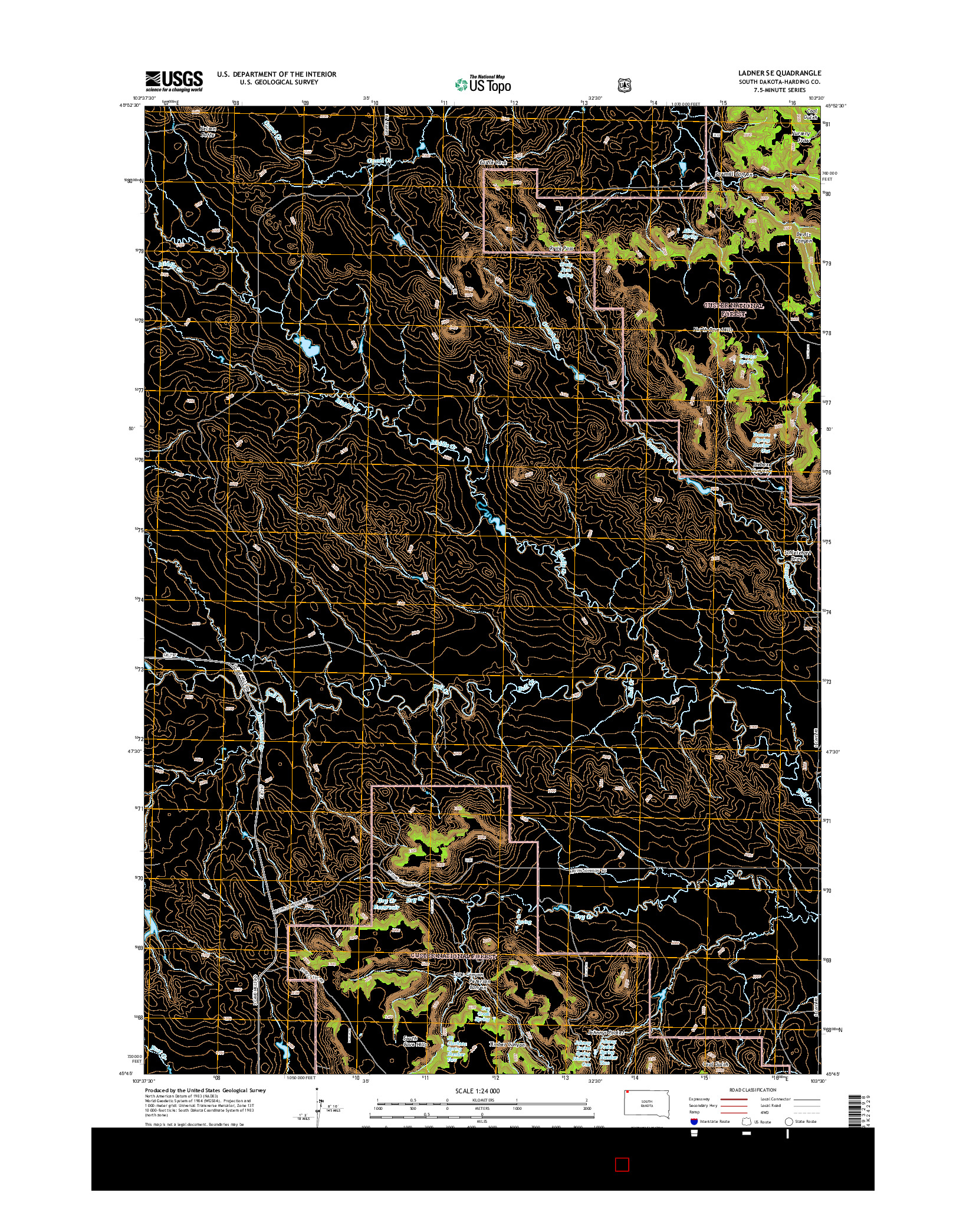 USGS US TOPO 7.5-MINUTE MAP FOR LADNER SE, SD 2015