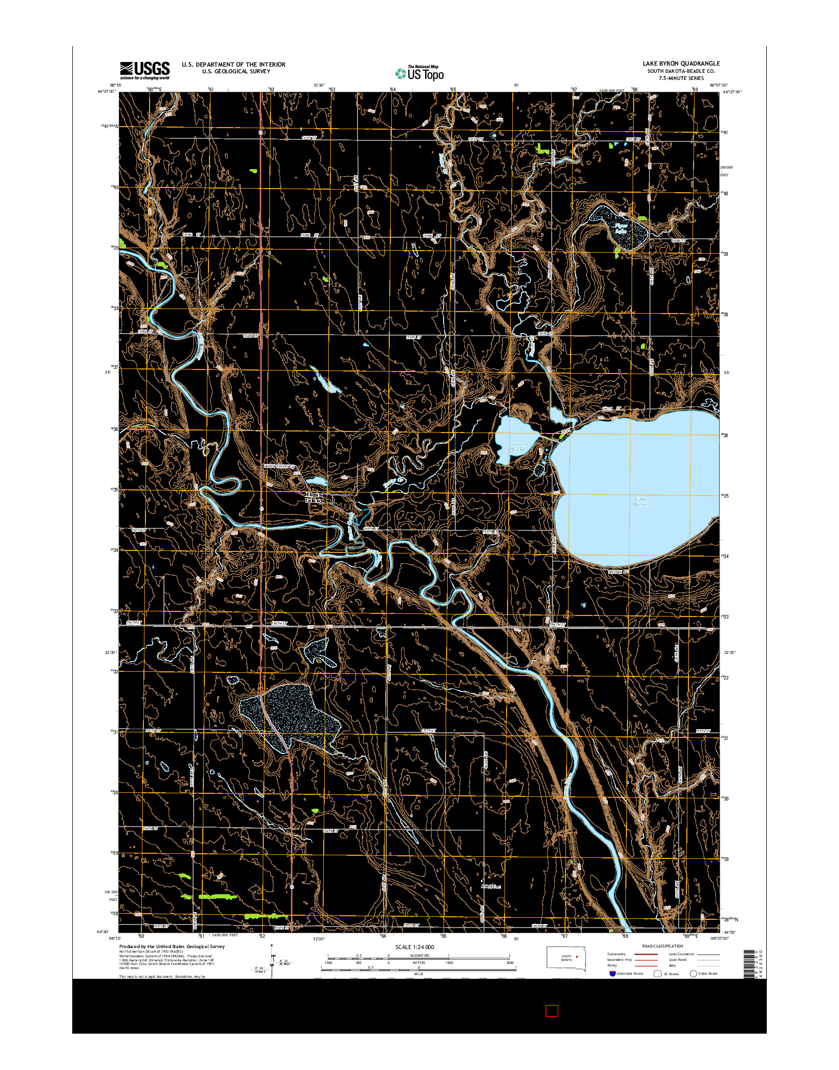 USGS US TOPO 7.5-MINUTE MAP FOR LAKE BYRON, SD 2015