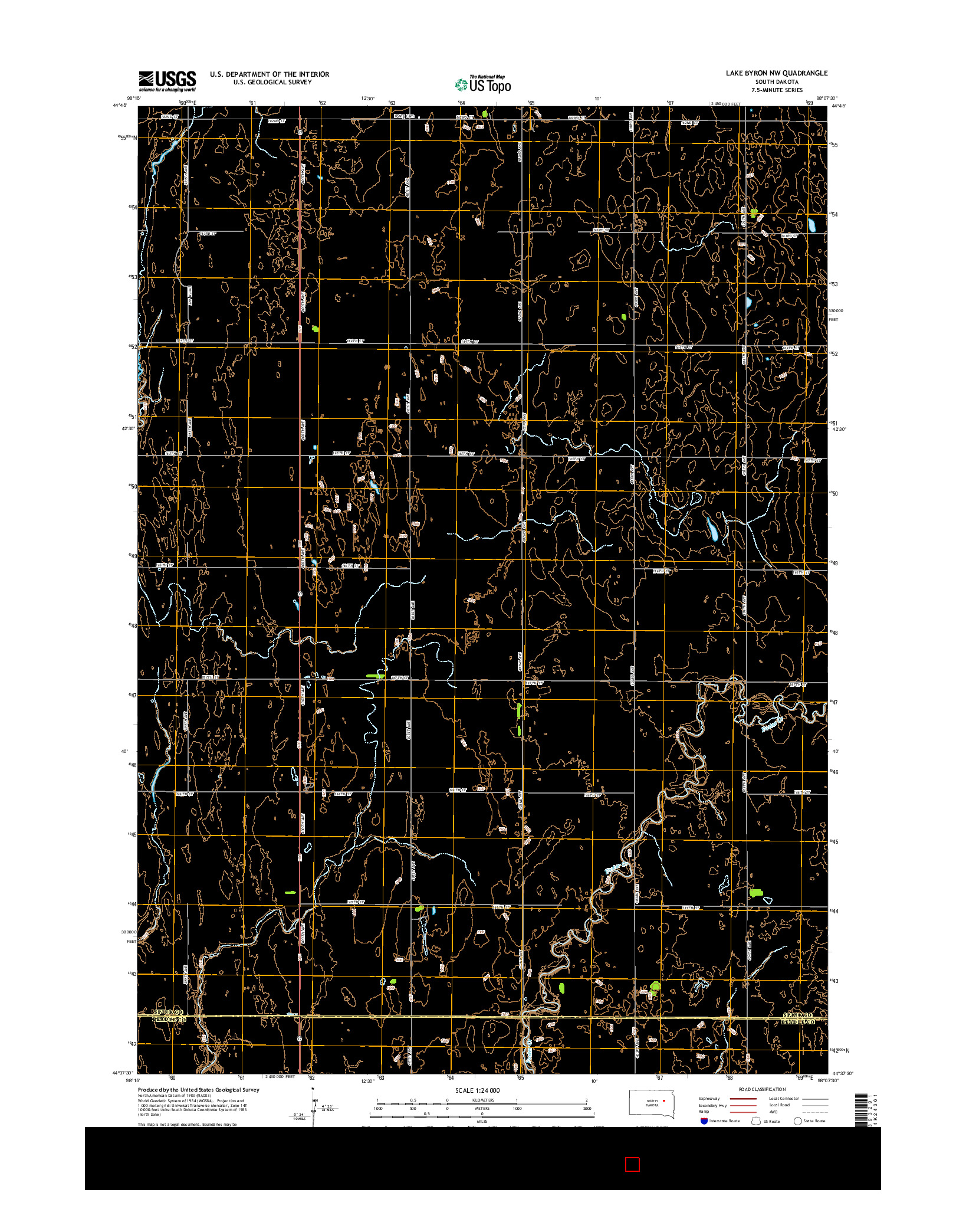 USGS US TOPO 7.5-MINUTE MAP FOR LAKE BYRON NW, SD 2015