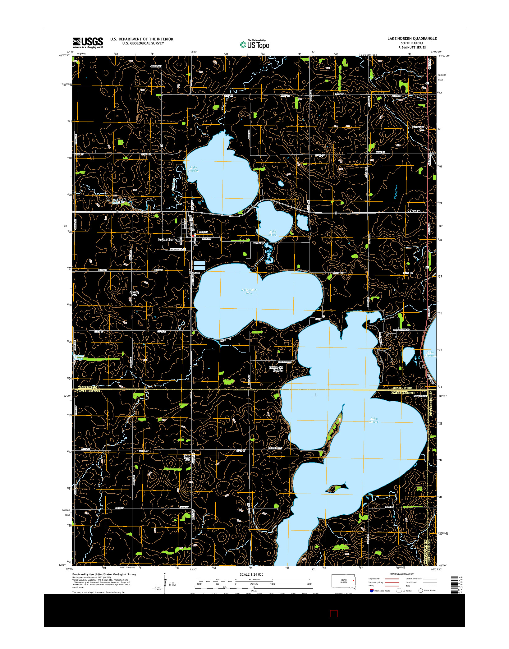 USGS US TOPO 7.5-MINUTE MAP FOR LAKE NORDEN, SD 2015
