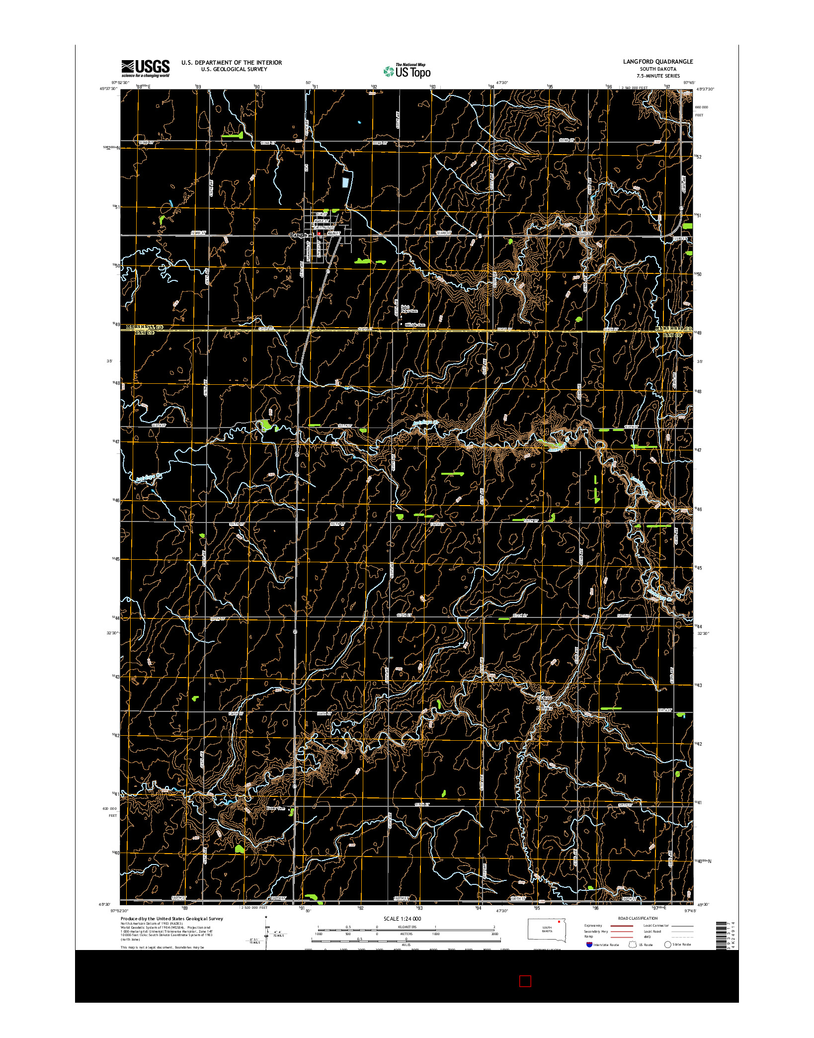USGS US TOPO 7.5-MINUTE MAP FOR LANGFORD, SD 2015