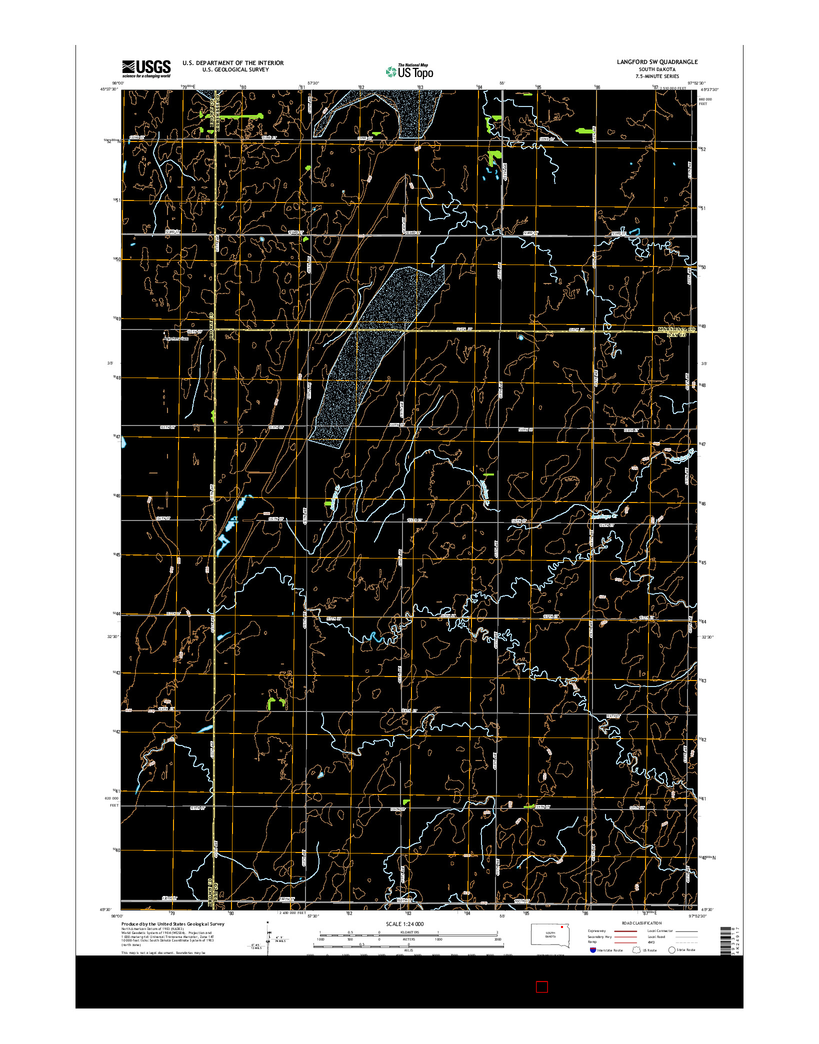 USGS US TOPO 7.5-MINUTE MAP FOR LANGFORD SW, SD 2015