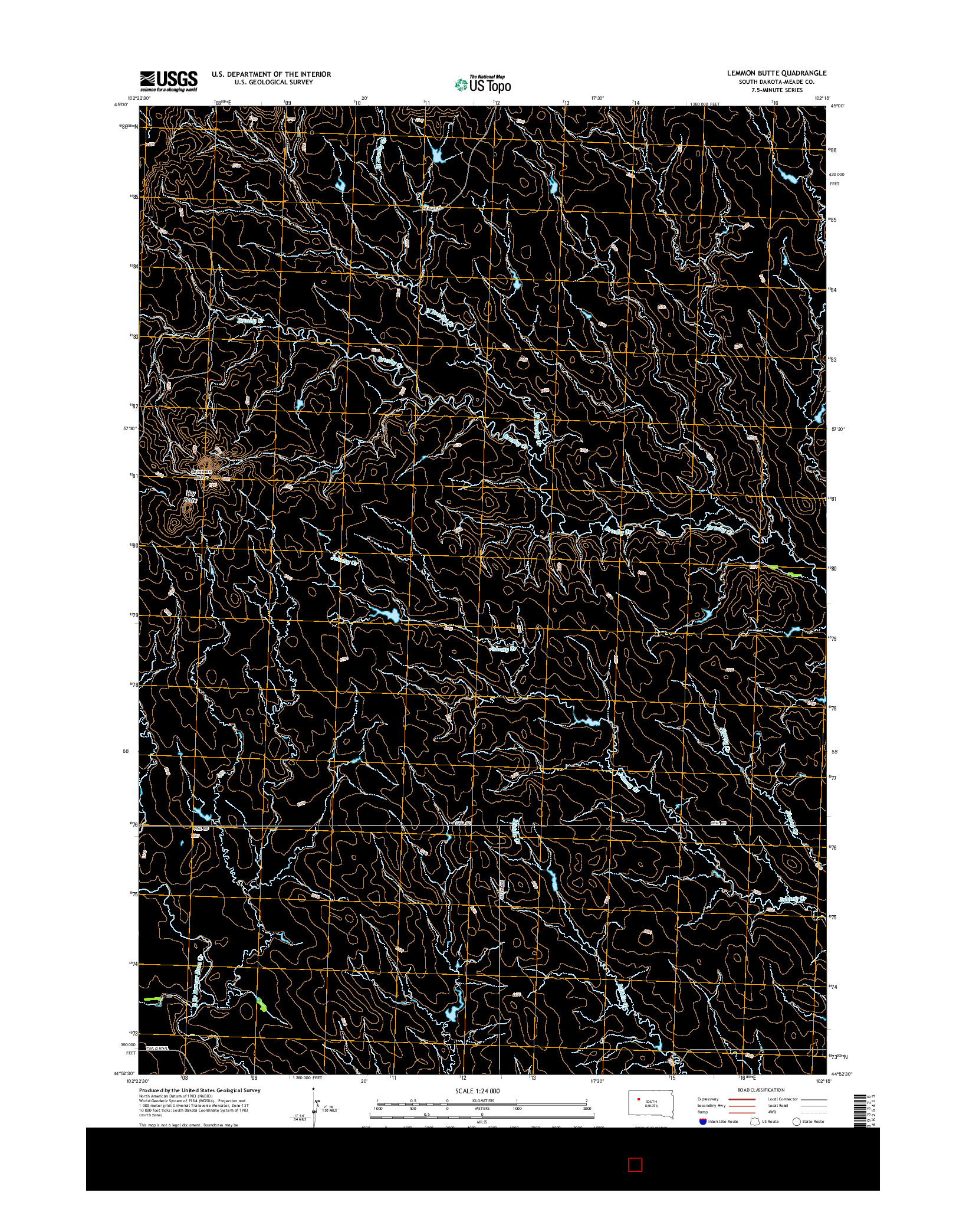 USGS US TOPO 7.5-MINUTE MAP FOR LEMMON BUTTE, SD 2015