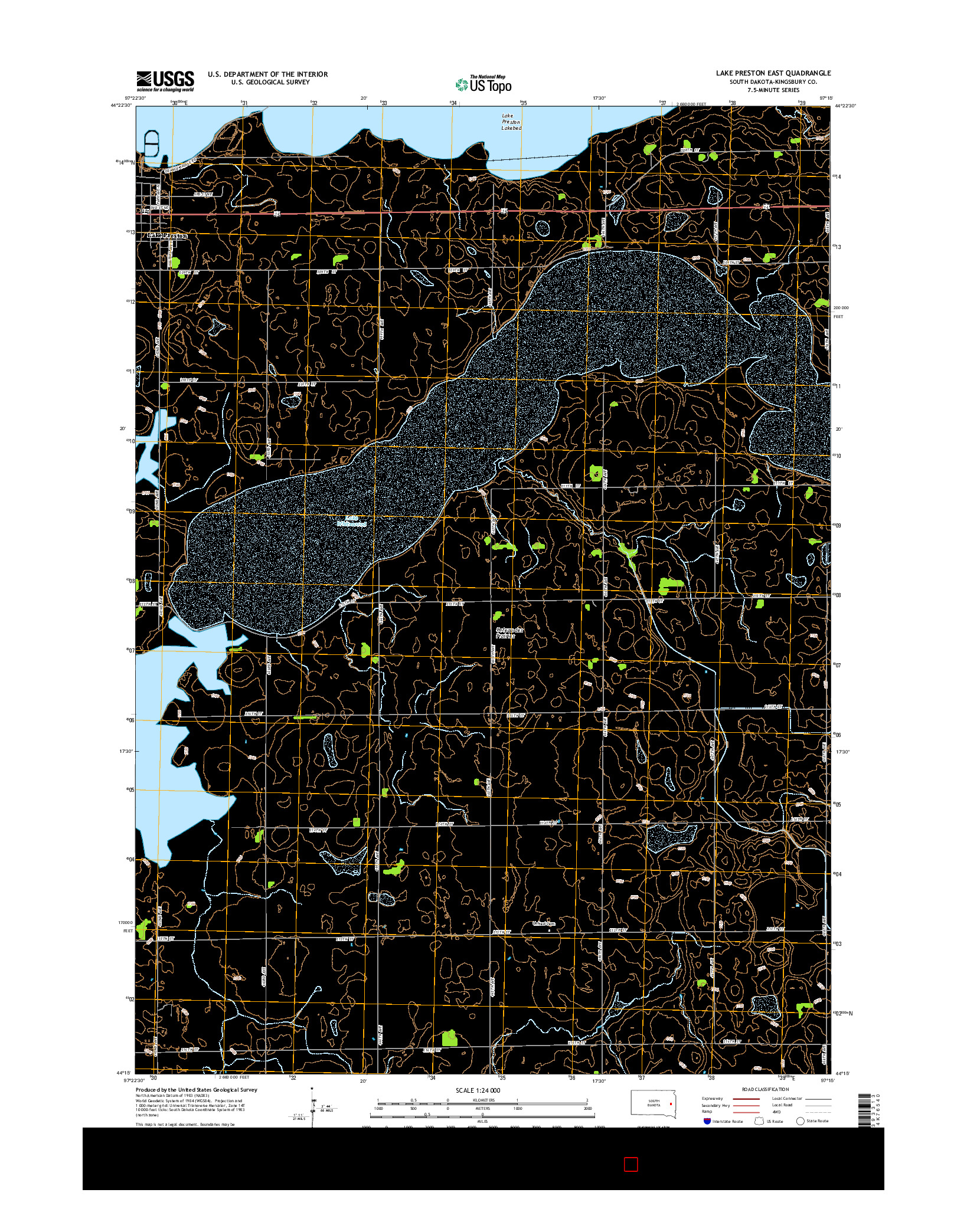 USGS US TOPO 7.5-MINUTE MAP FOR LAKE PRESTON EAST, SD 2015