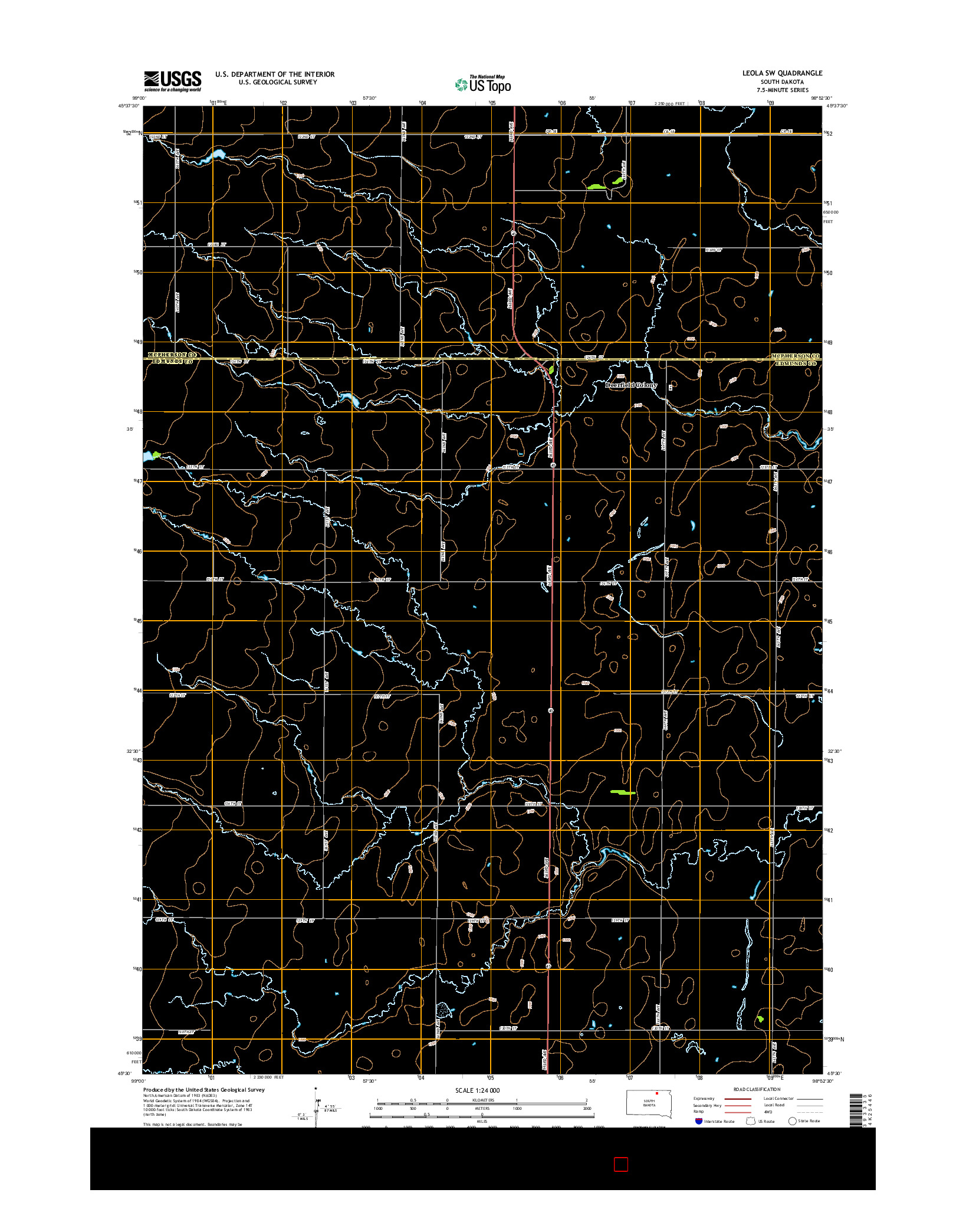 USGS US TOPO 7.5-MINUTE MAP FOR LEOLA SW, SD 2015