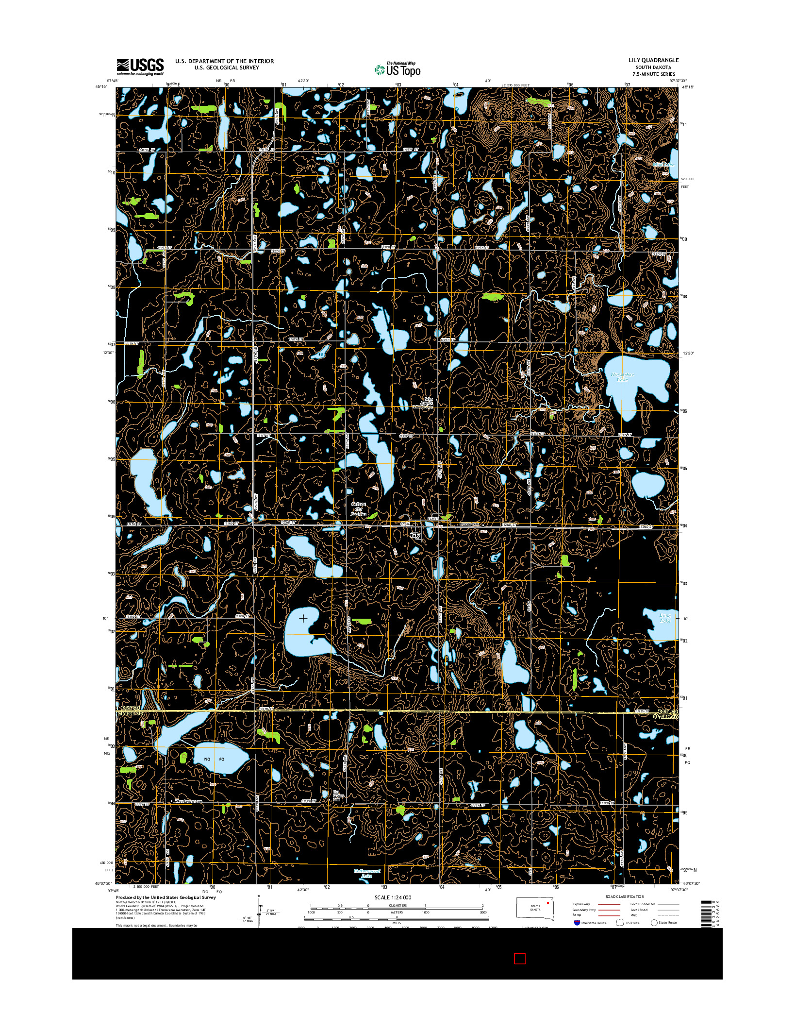 USGS US TOPO 7.5-MINUTE MAP FOR LILY, SD 2015