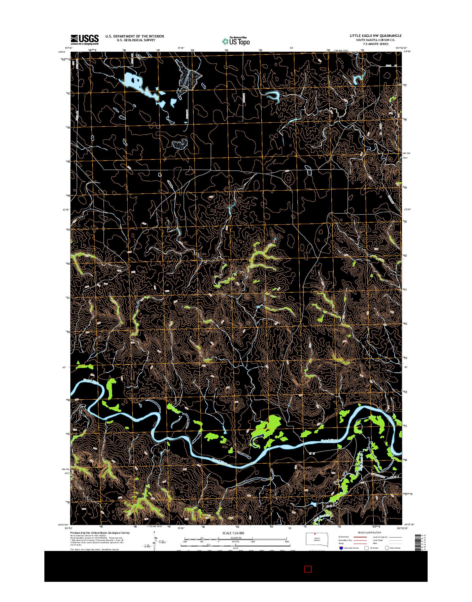 USGS US TOPO 7.5-MINUTE MAP FOR LITTLE EAGLE NW, SD 2015