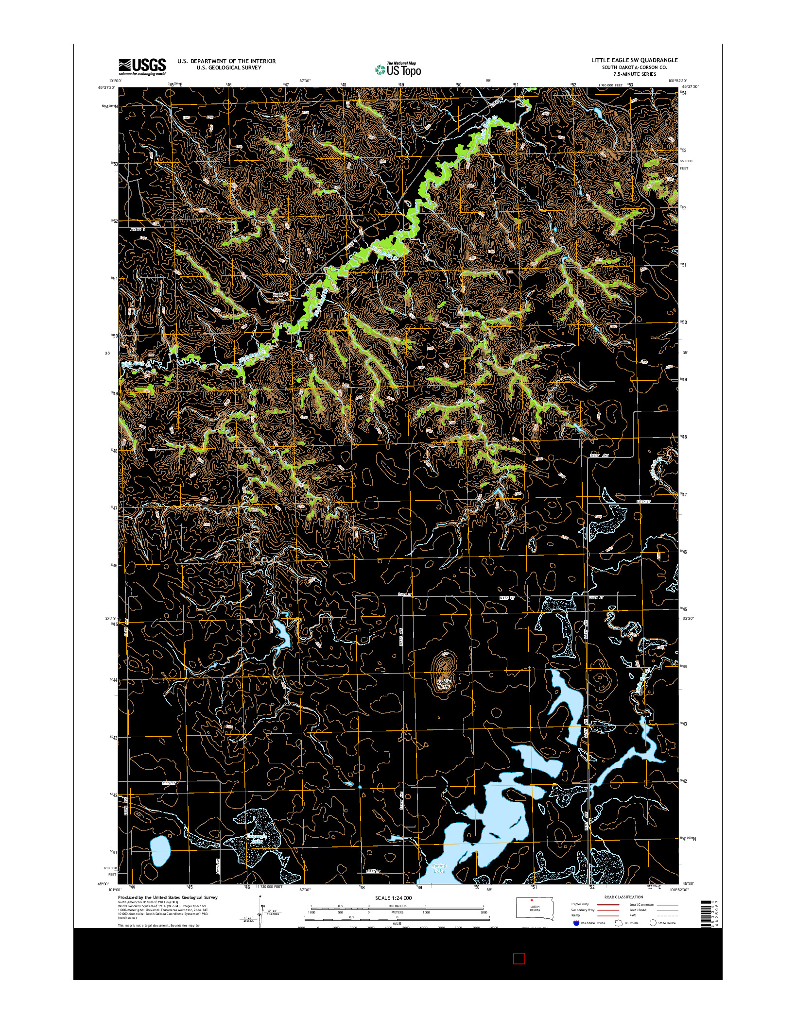 USGS US TOPO 7.5-MINUTE MAP FOR LITTLE EAGLE SW, SD 2015