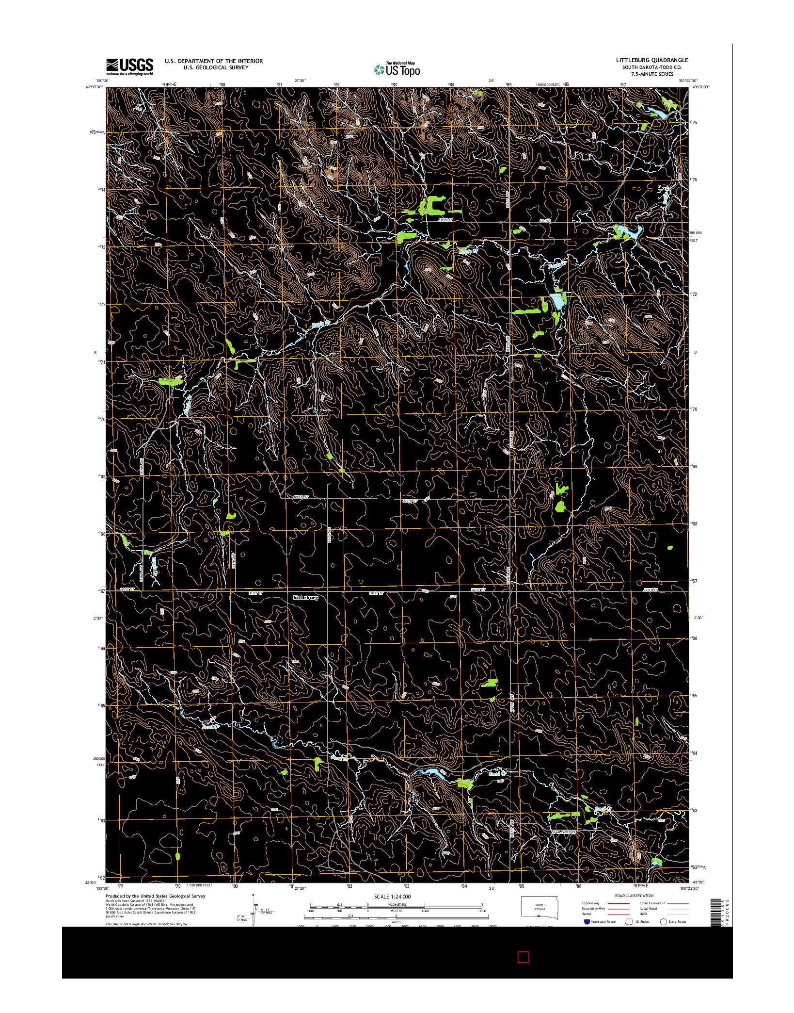 USGS US TOPO 7.5-MINUTE MAP FOR LITTLEBURG, SD 2015