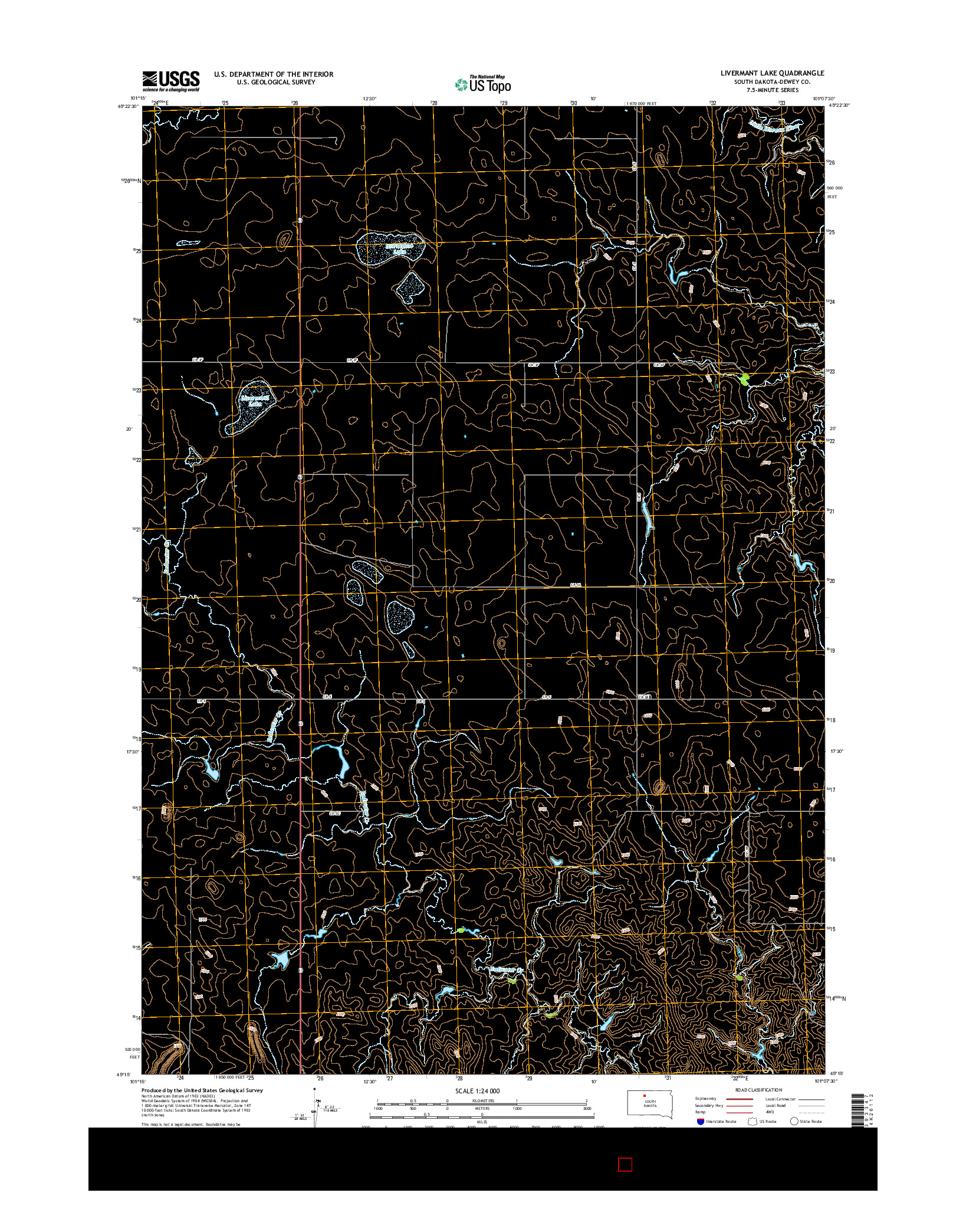 USGS US TOPO 7.5-MINUTE MAP FOR LIVERMANT LAKE, SD 2015