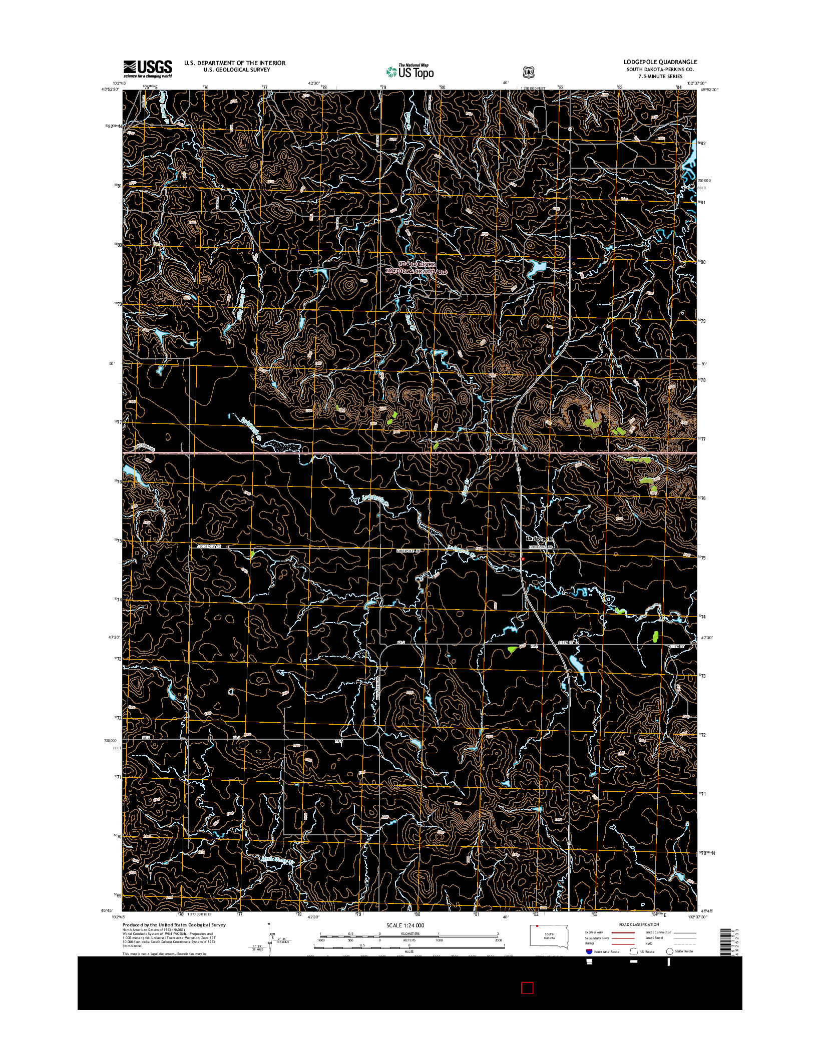 USGS US TOPO 7.5-MINUTE MAP FOR LODGEPOLE, SD 2015