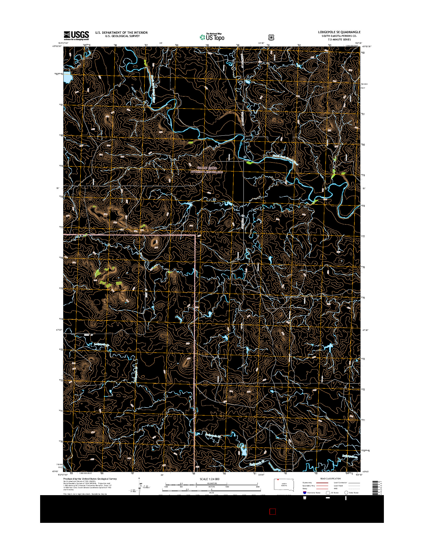 USGS US TOPO 7.5-MINUTE MAP FOR LODGEPOLE SE, SD 2015