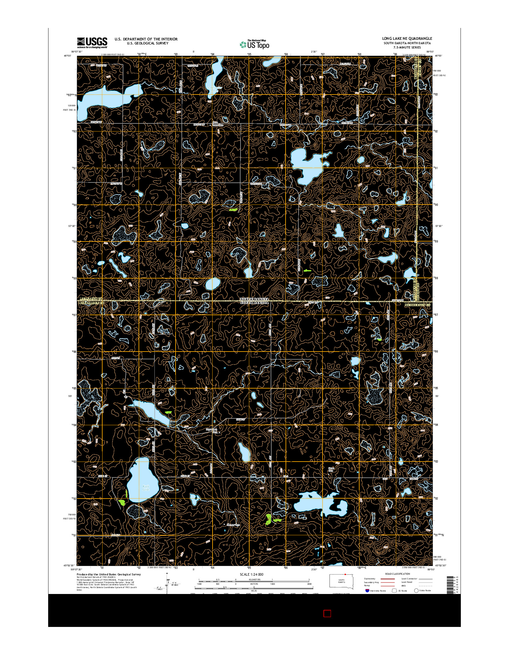 USGS US TOPO 7.5-MINUTE MAP FOR LONG LAKE NE, SD-ND 2015