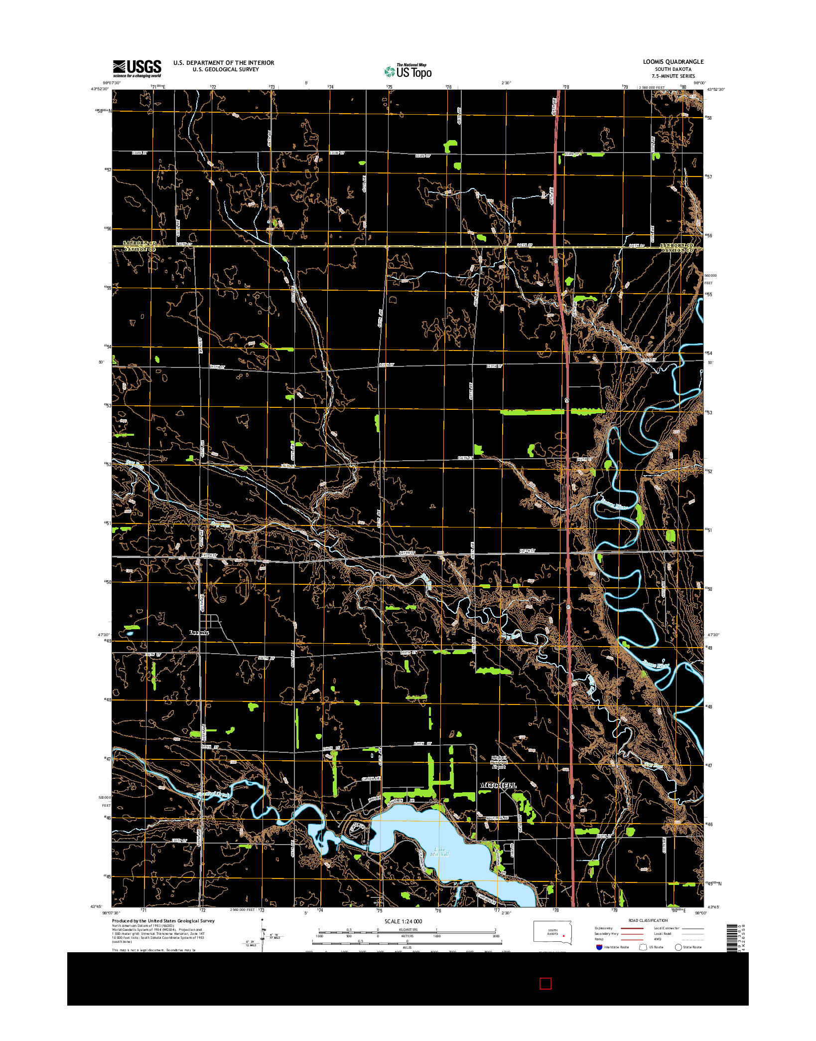 USGS US TOPO 7.5-MINUTE MAP FOR LOOMIS, SD 2015