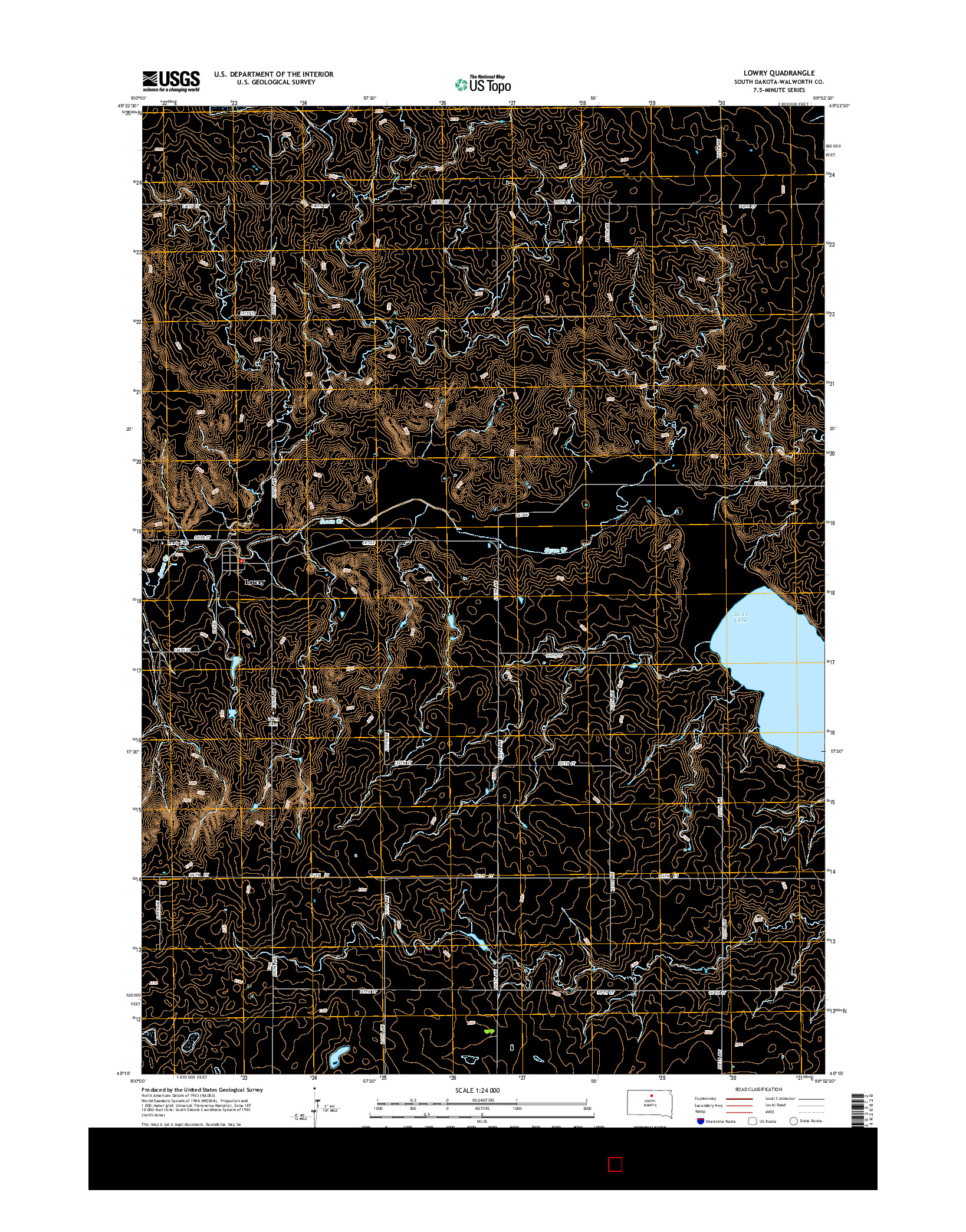 USGS US TOPO 7.5-MINUTE MAP FOR LOWRY, SD 2015
