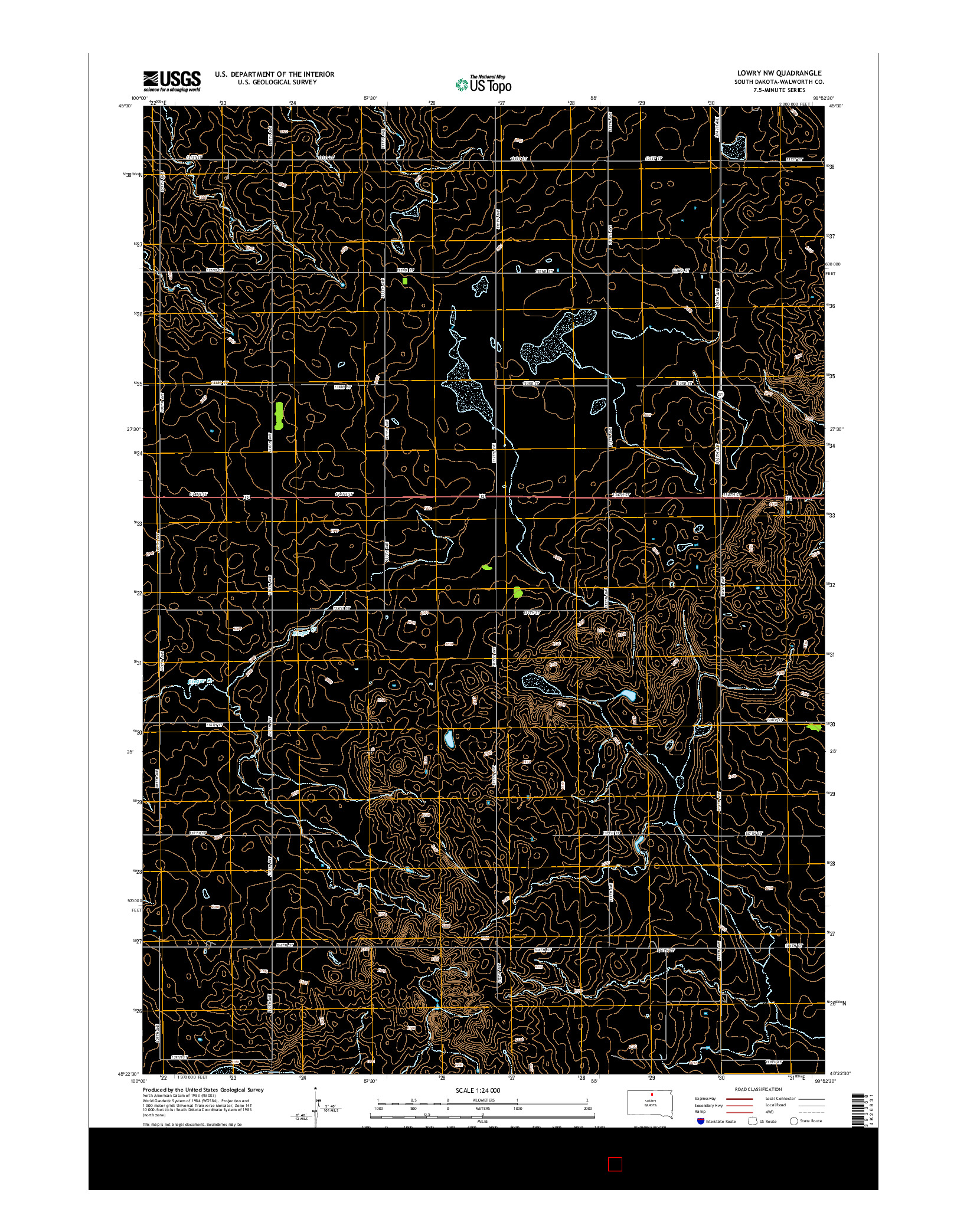 USGS US TOPO 7.5-MINUTE MAP FOR LOWRY NW, SD 2015