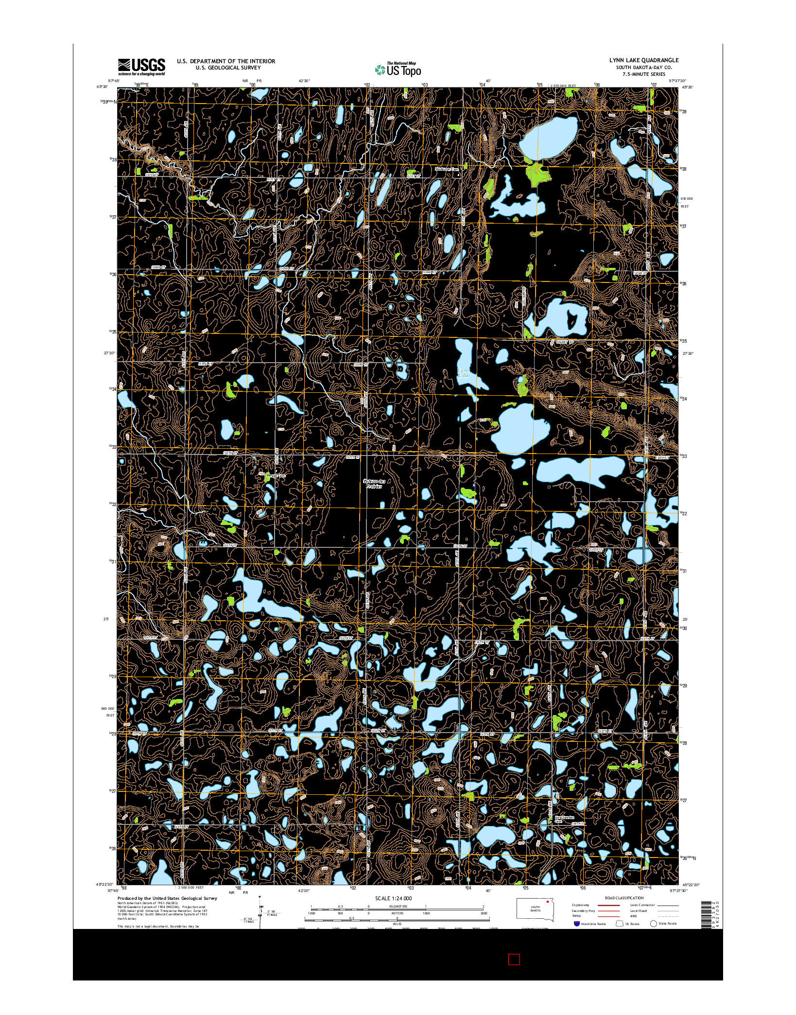 USGS US TOPO 7.5-MINUTE MAP FOR LYNN LAKE, SD 2015