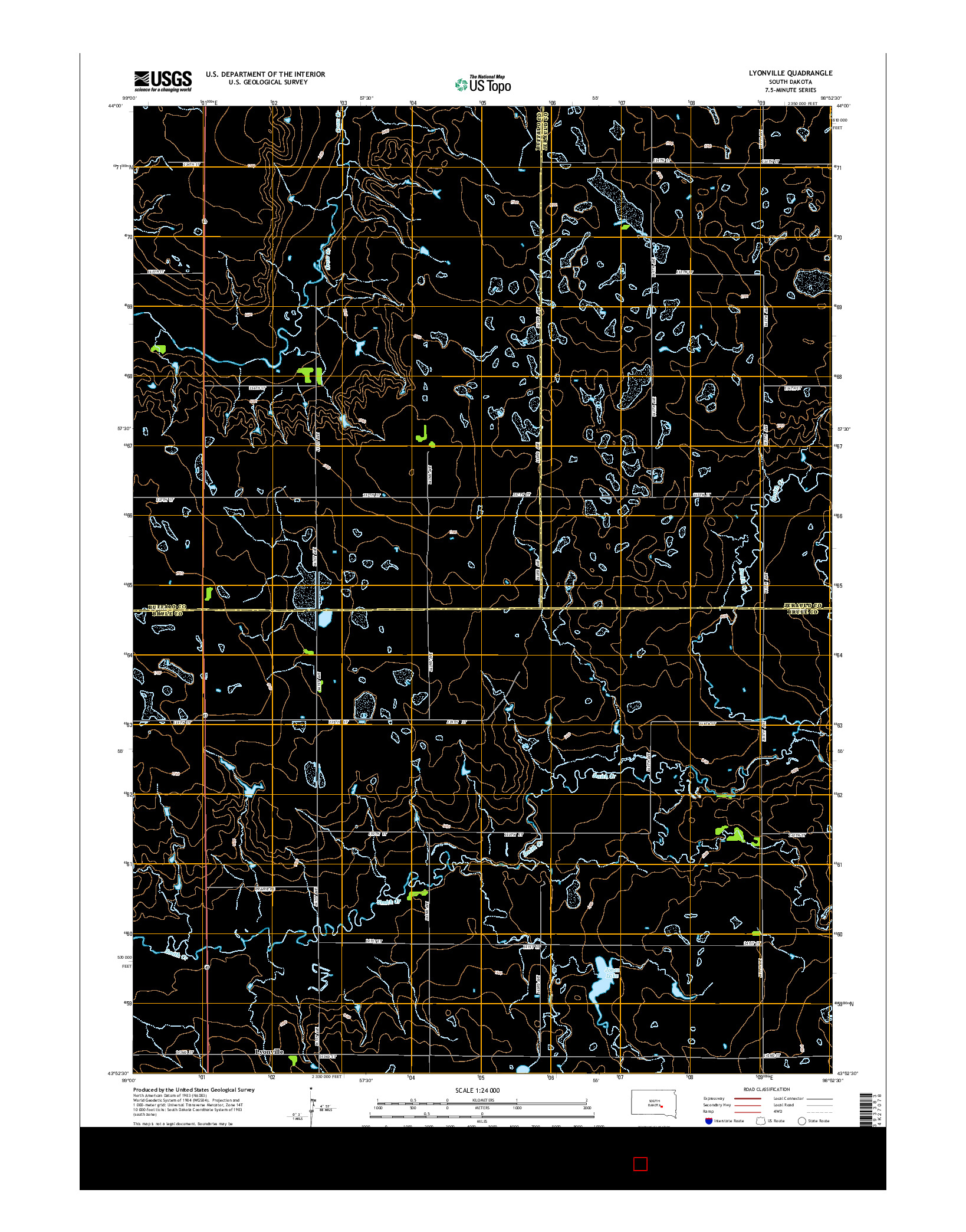 USGS US TOPO 7.5-MINUTE MAP FOR LYONVILLE, SD 2015