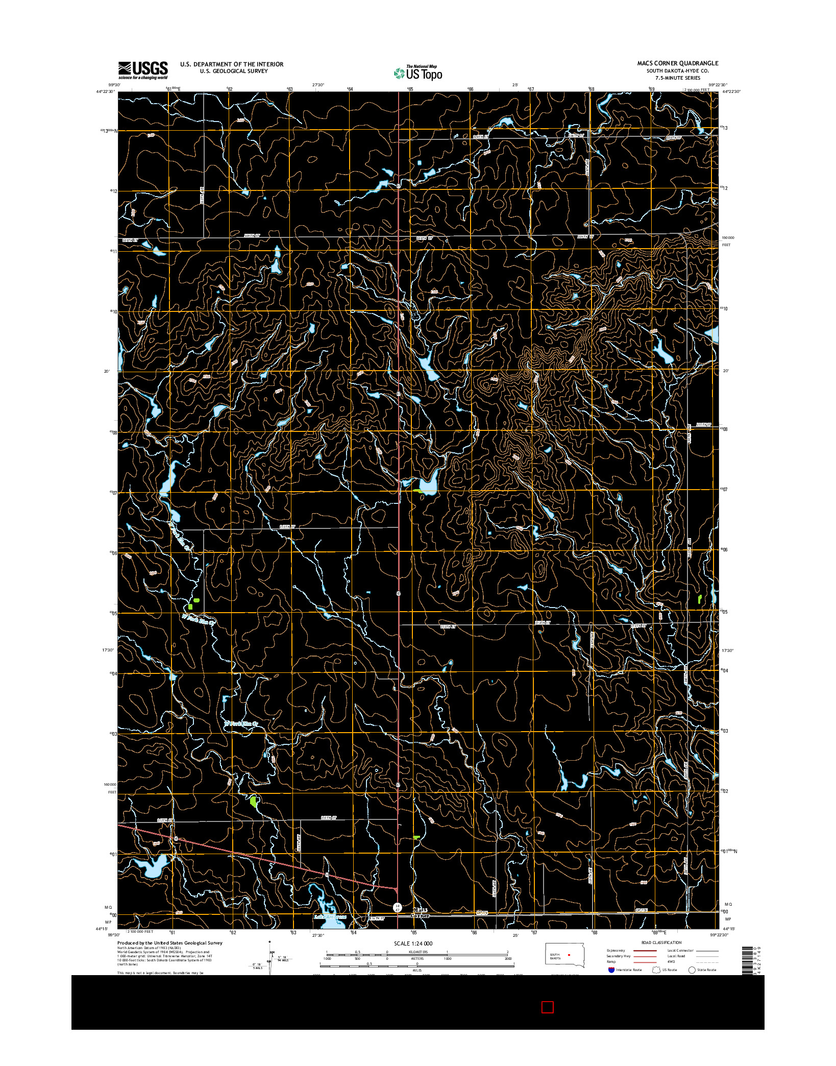 USGS US TOPO 7.5-MINUTE MAP FOR MACS CORNER, SD 2015