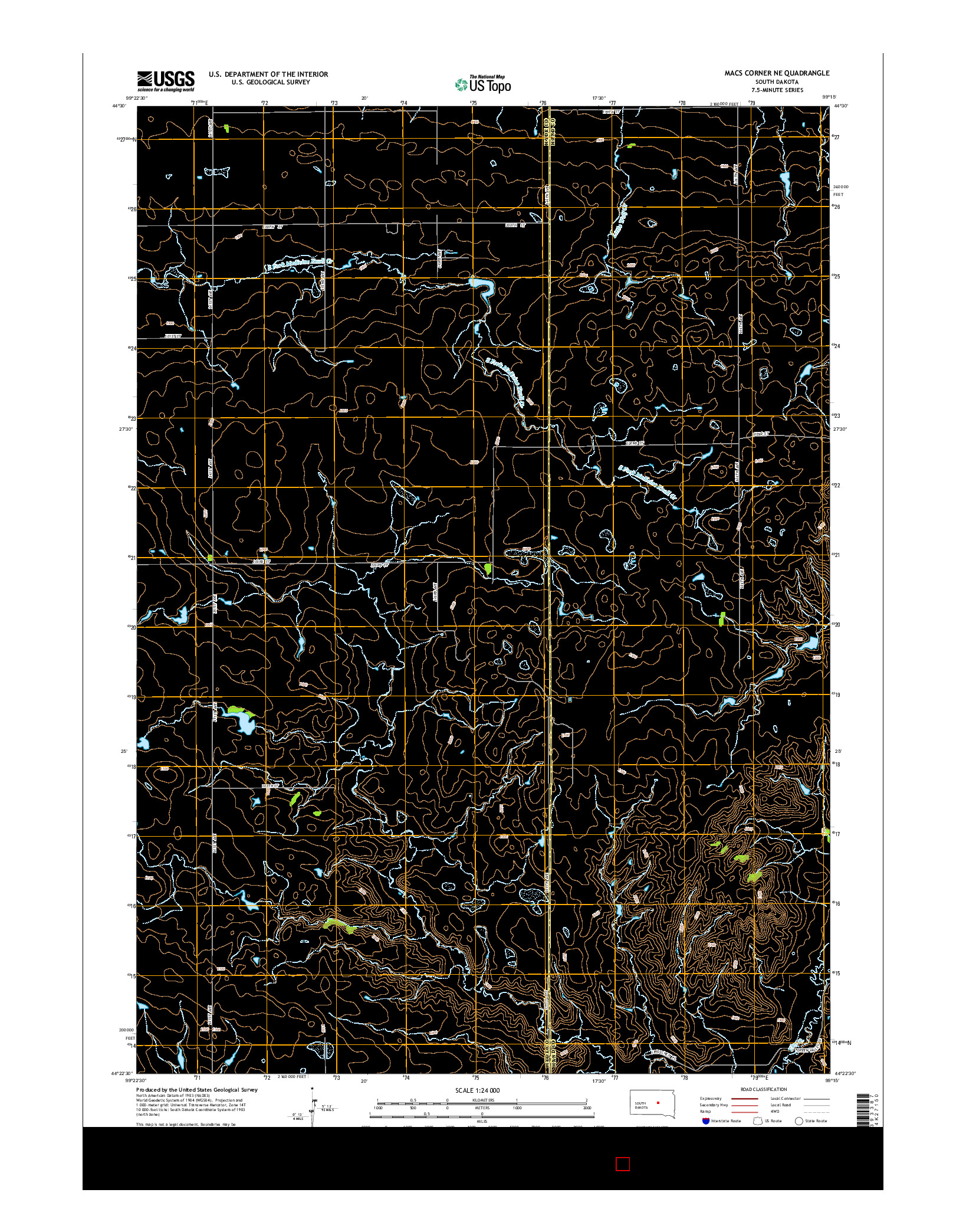 USGS US TOPO 7.5-MINUTE MAP FOR MACS CORNER NE, SD 2015