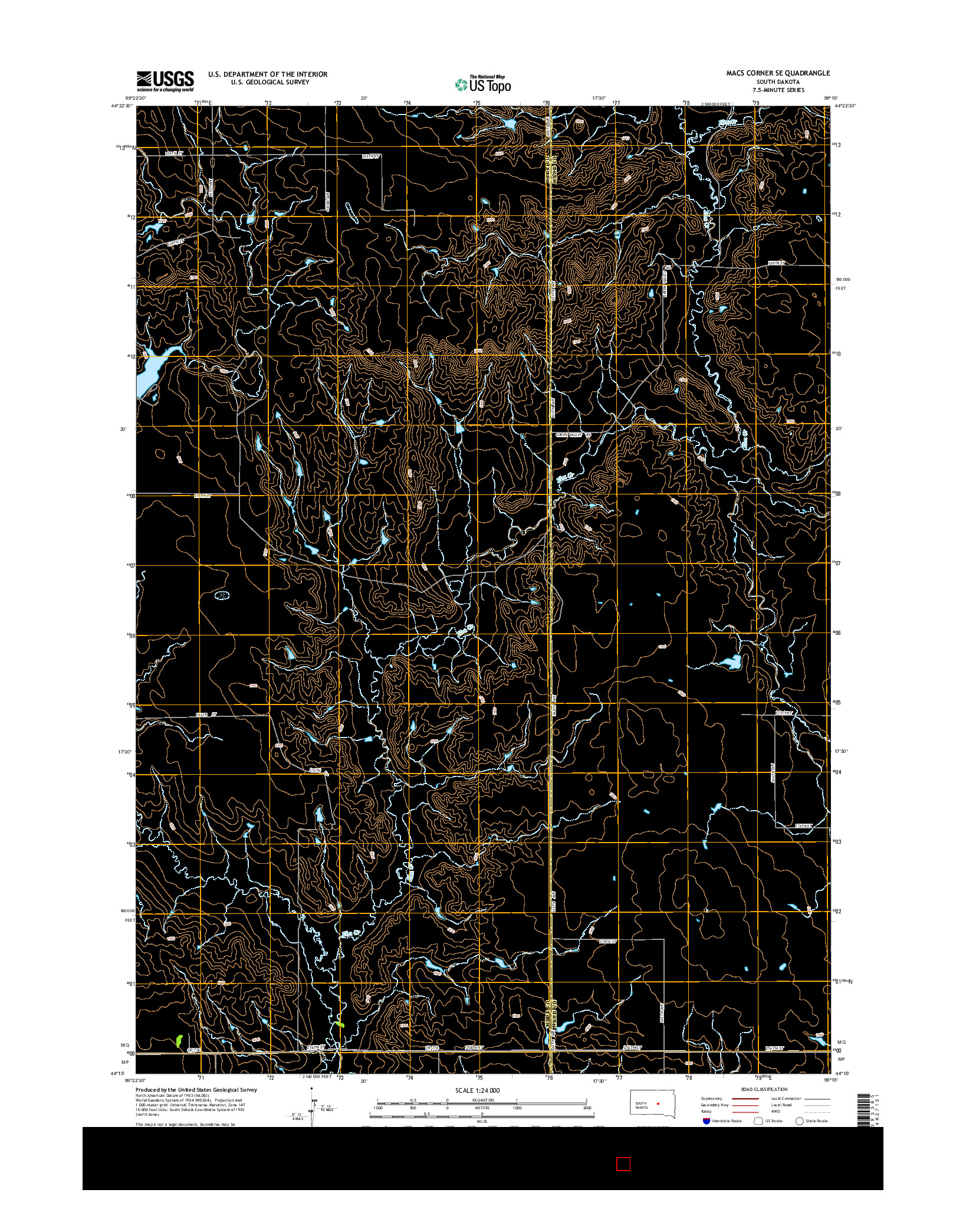 USGS US TOPO 7.5-MINUTE MAP FOR MACS CORNER SE, SD 2015