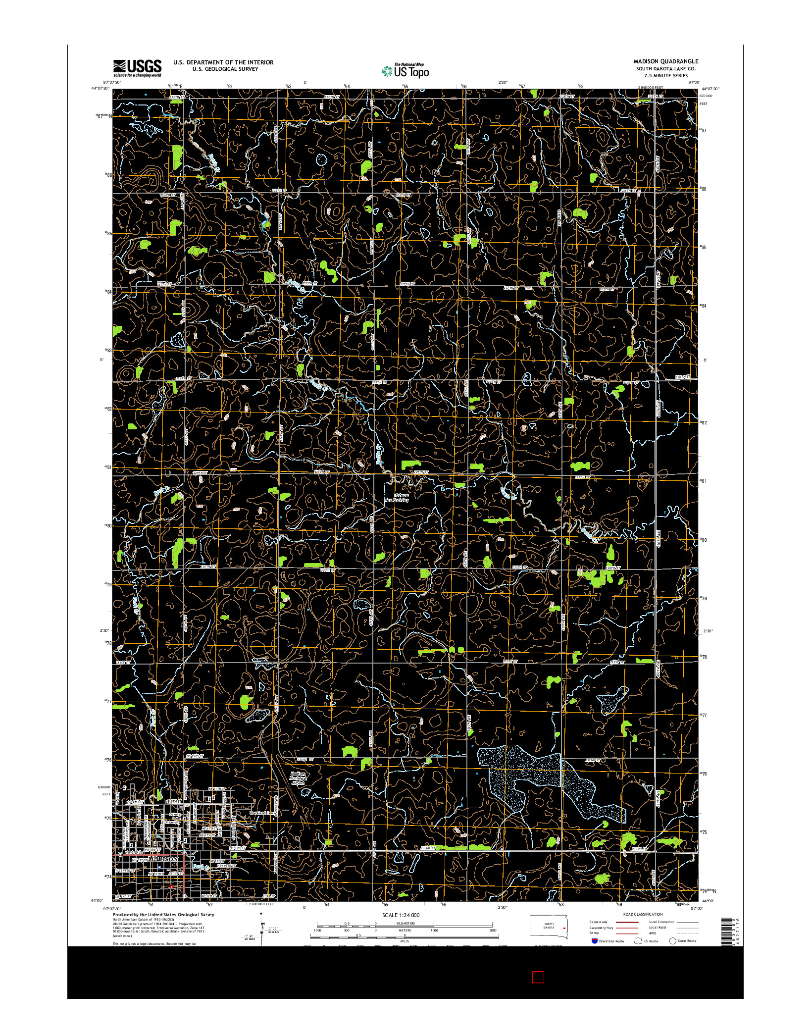 USGS US TOPO 7.5-MINUTE MAP FOR MADISON, SD 2015