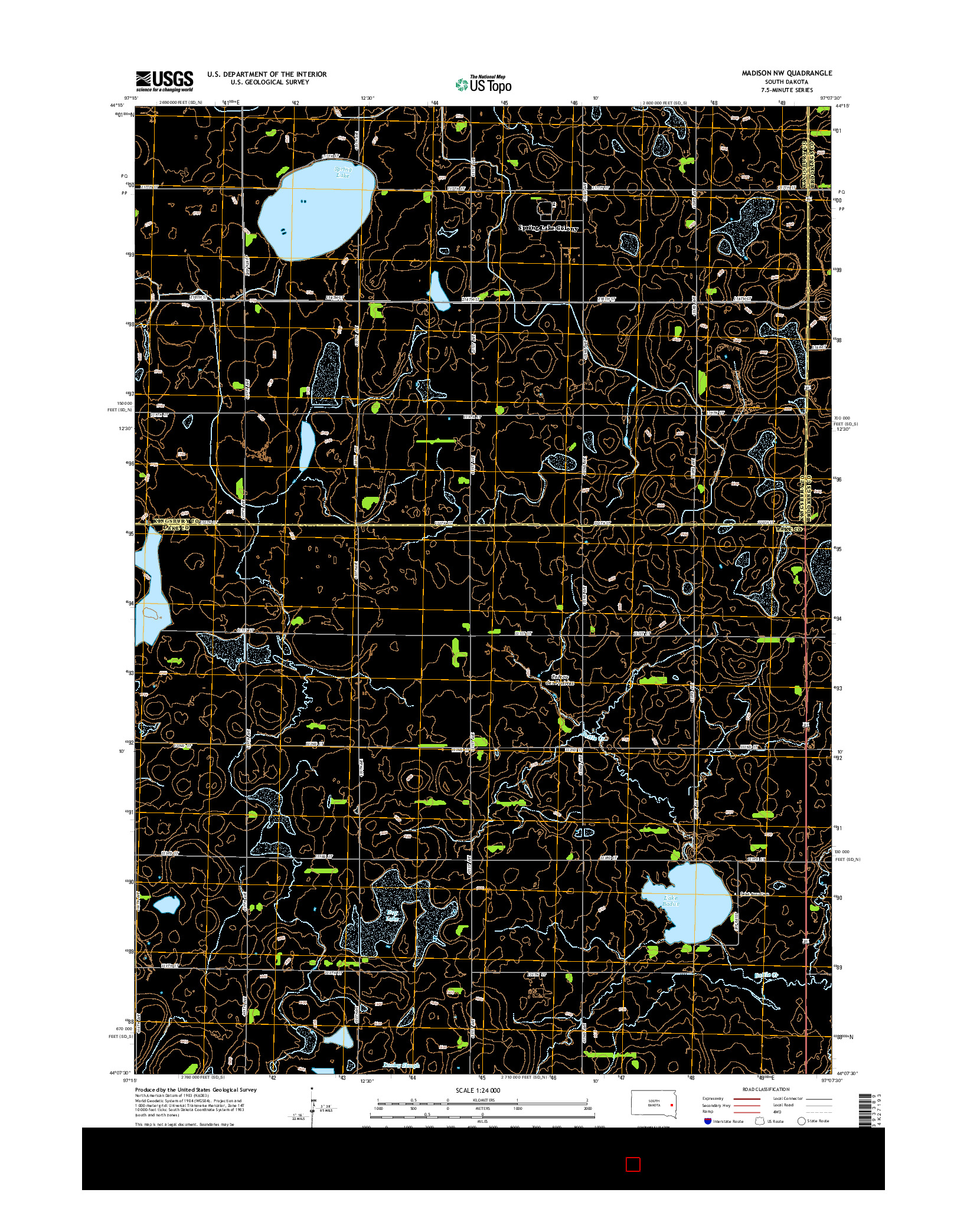 USGS US TOPO 7.5-MINUTE MAP FOR MADISON NW, SD 2015