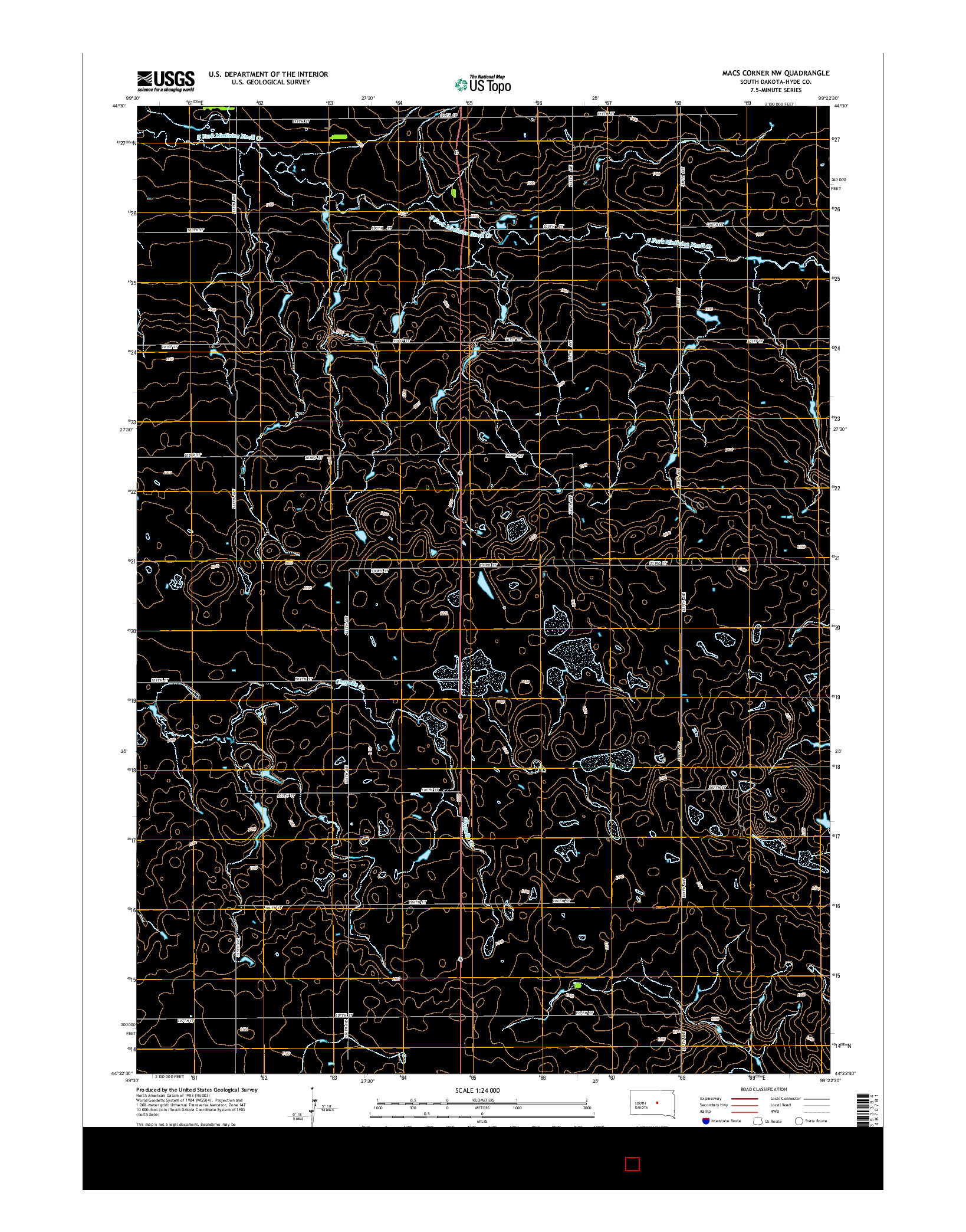 USGS US TOPO 7.5-MINUTE MAP FOR MACS CORNER NW, SD 2015