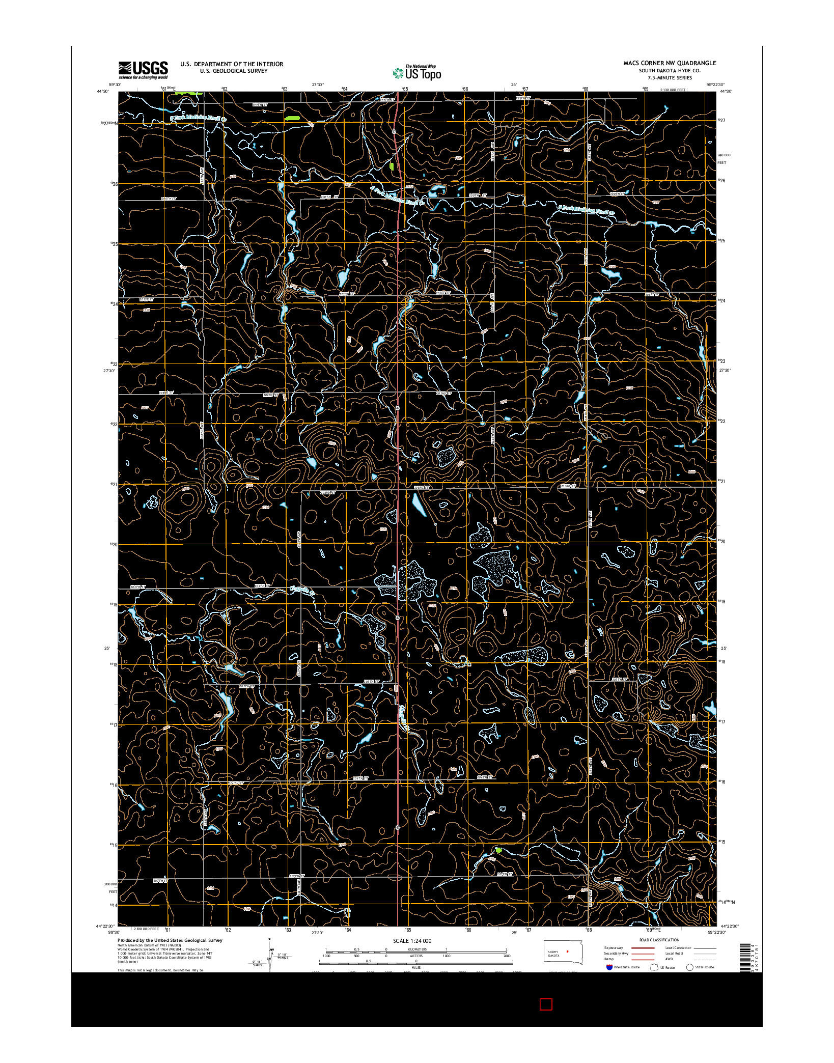 USGS US TOPO 7.5-MINUTE MAP FOR MACS CORNER NW, SD 2015