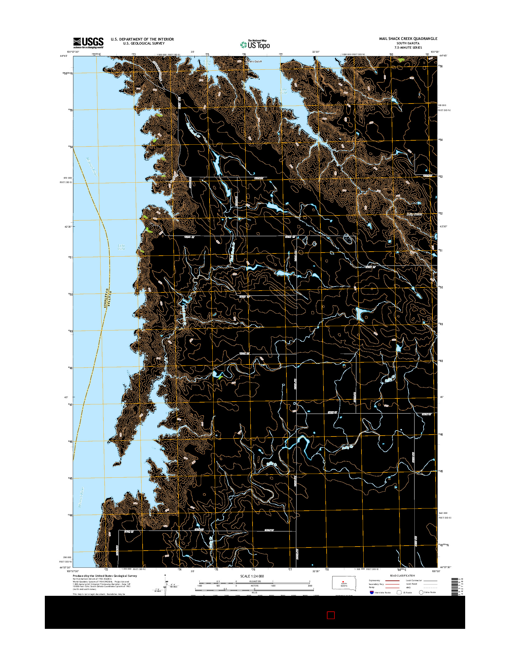 USGS US TOPO 7.5-MINUTE MAP FOR MAIL SHACK CREEK, SD 2015