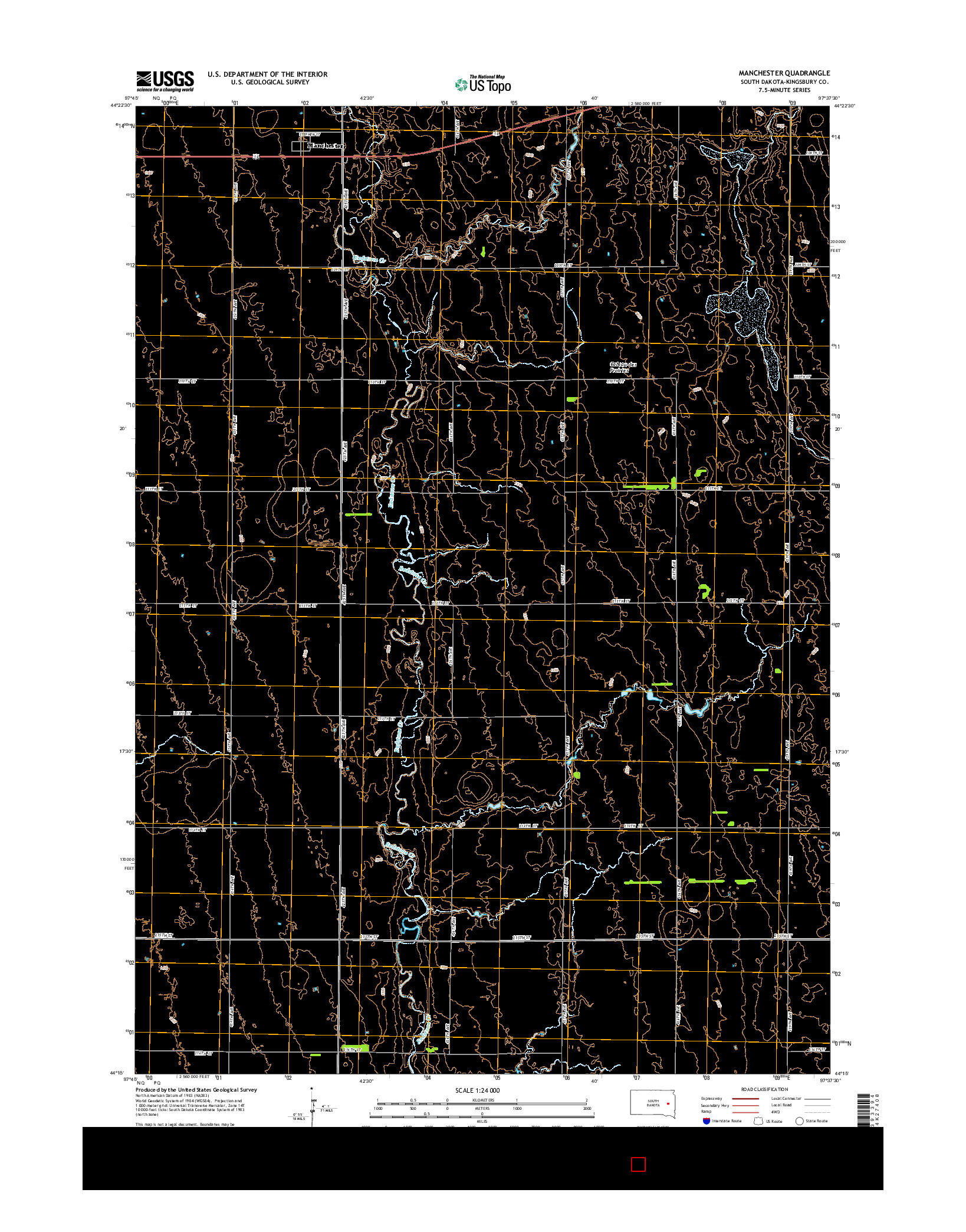 USGS US TOPO 7.5-MINUTE MAP FOR MANCHESTER, SD 2015