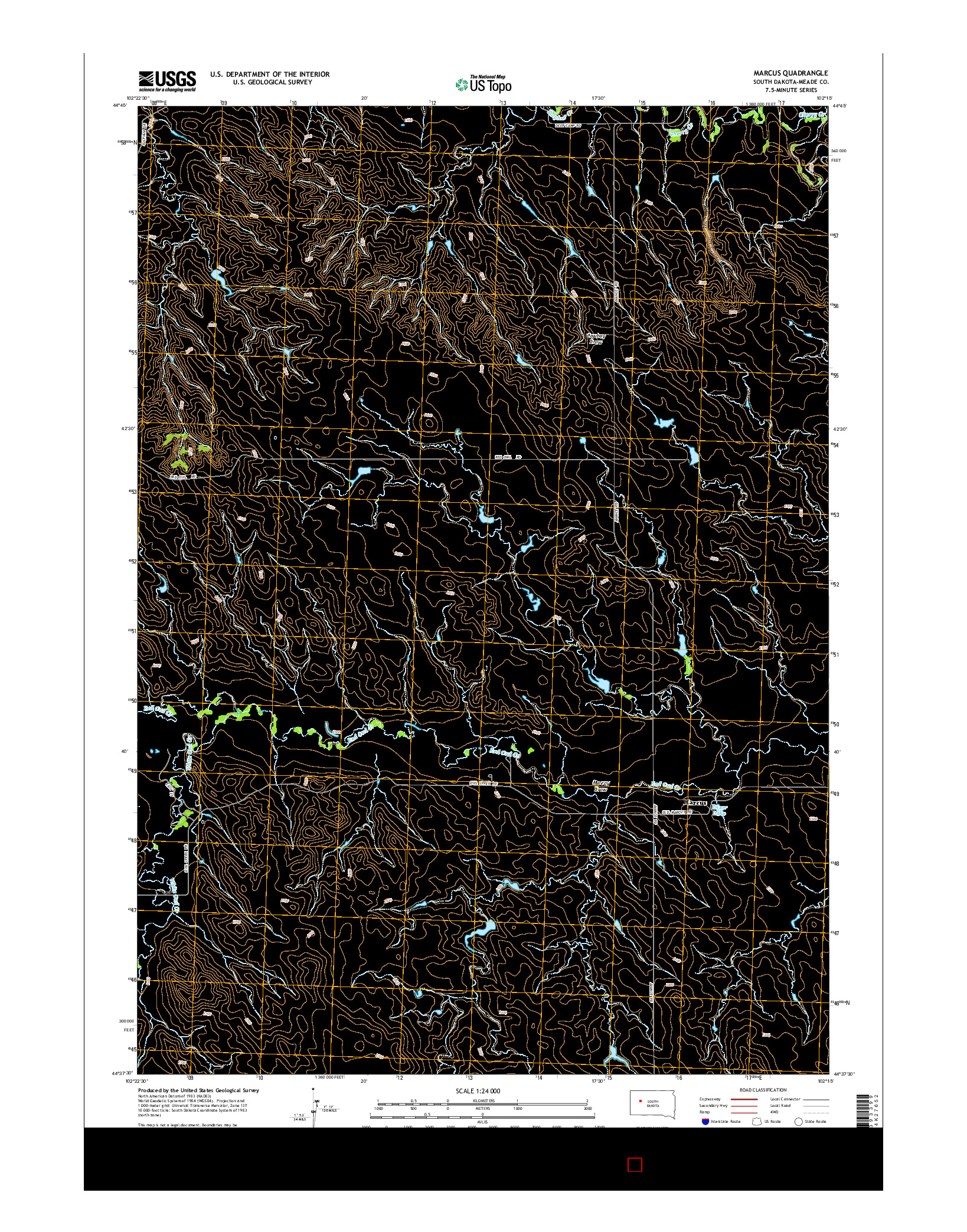 USGS US TOPO 7.5-MINUTE MAP FOR MARCUS, SD 2015