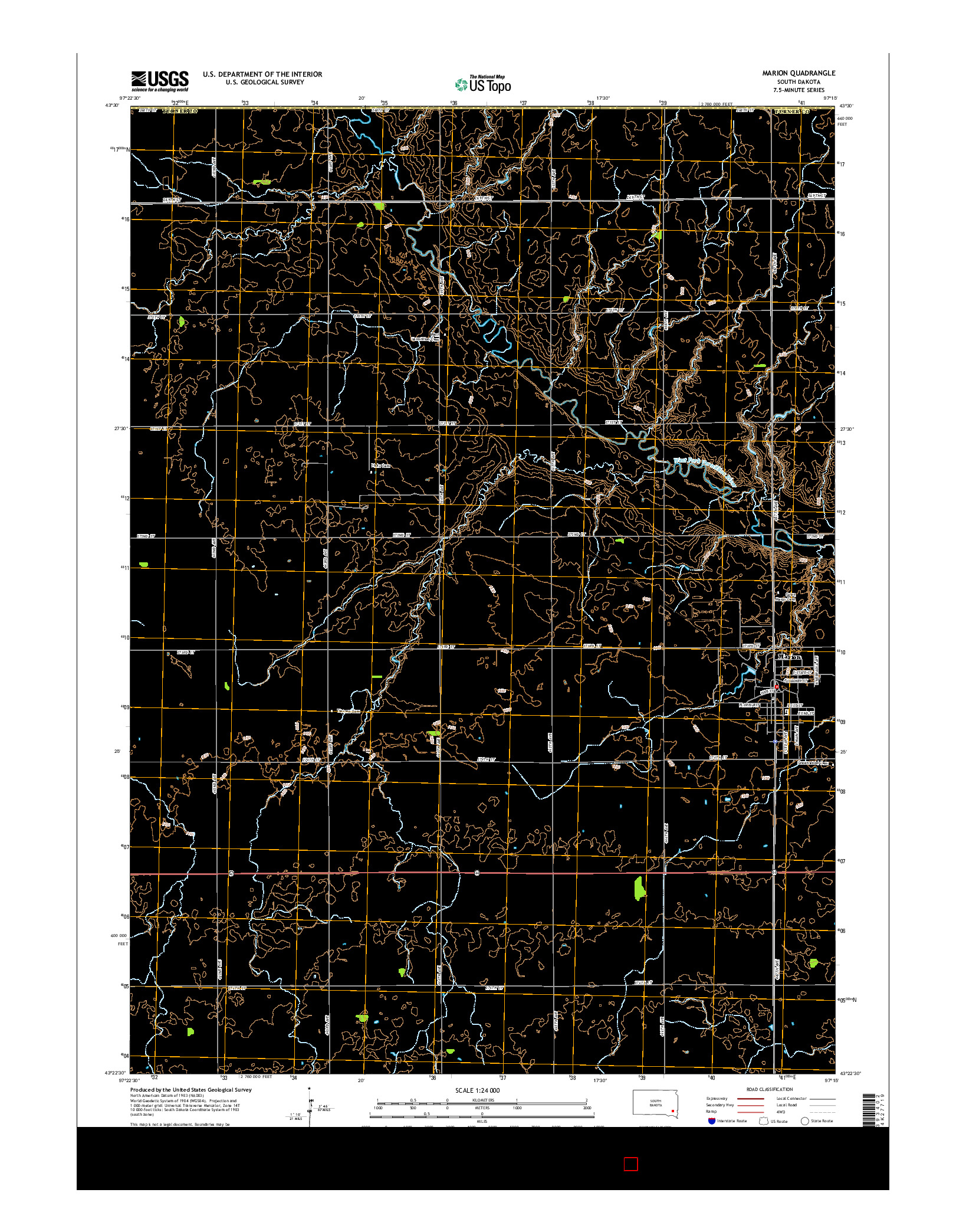 USGS US TOPO 7.5-MINUTE MAP FOR MARION, SD 2015