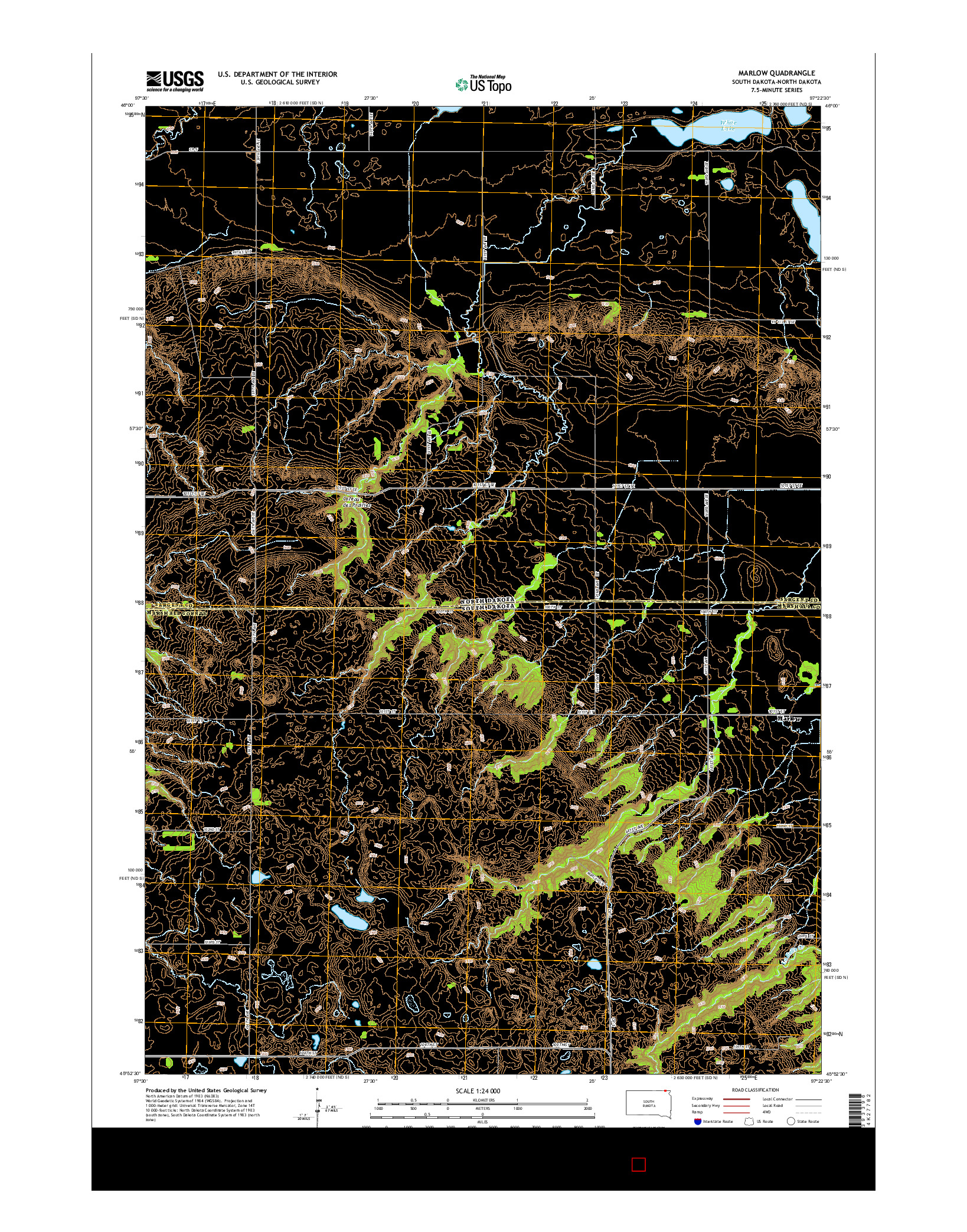 USGS US TOPO 7.5-MINUTE MAP FOR MARLOW, SD-ND 2015