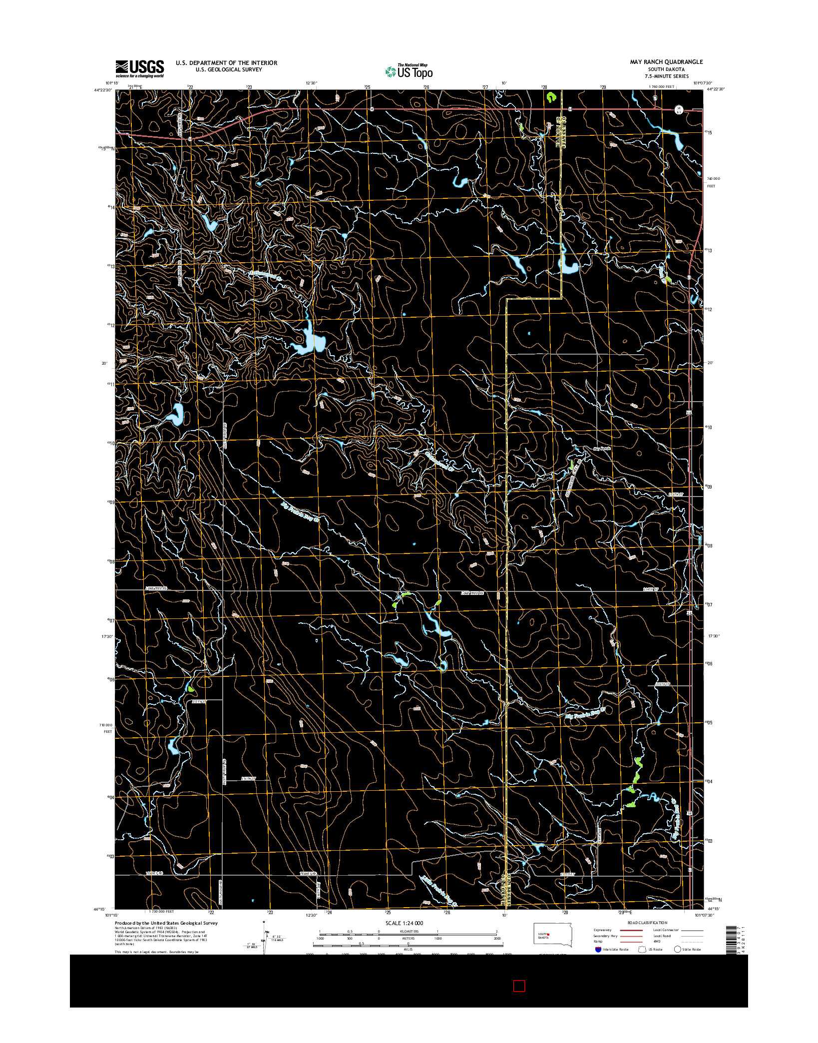 USGS US TOPO 7.5-MINUTE MAP FOR MAY RANCH, SD 2015