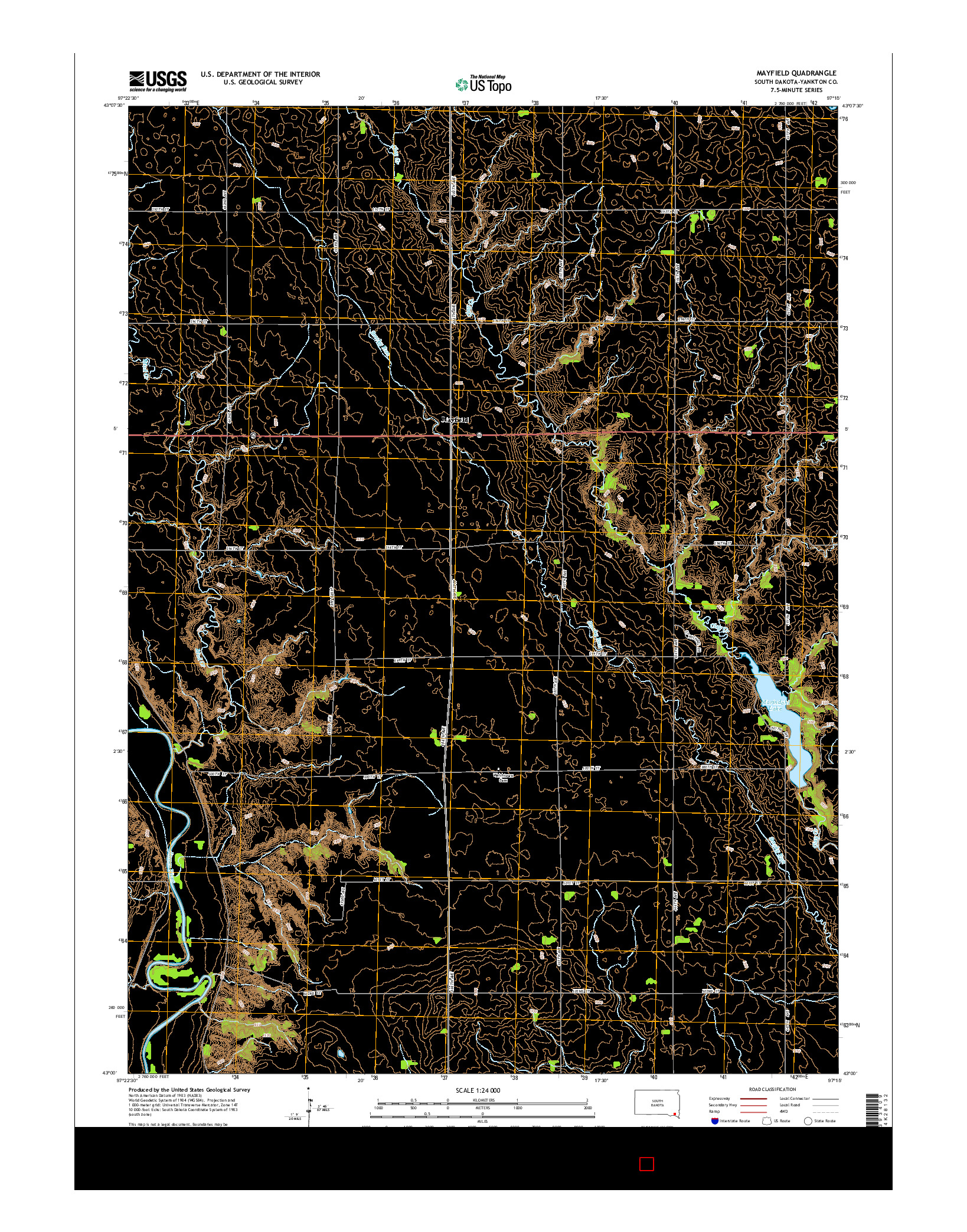 USGS US TOPO 7.5-MINUTE MAP FOR MAYFIELD, SD 2015