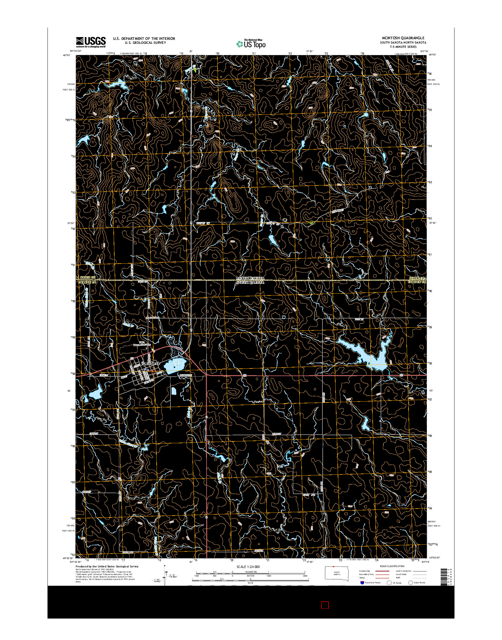 USGS US TOPO 7.5-MINUTE MAP FOR MCINTOSH, SD-ND 2015