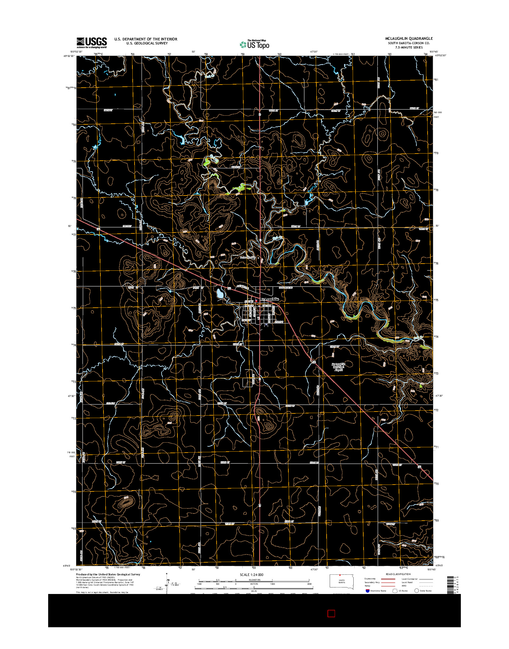 USGS US TOPO 7.5-MINUTE MAP FOR MCLAUGHLIN, SD 2015
