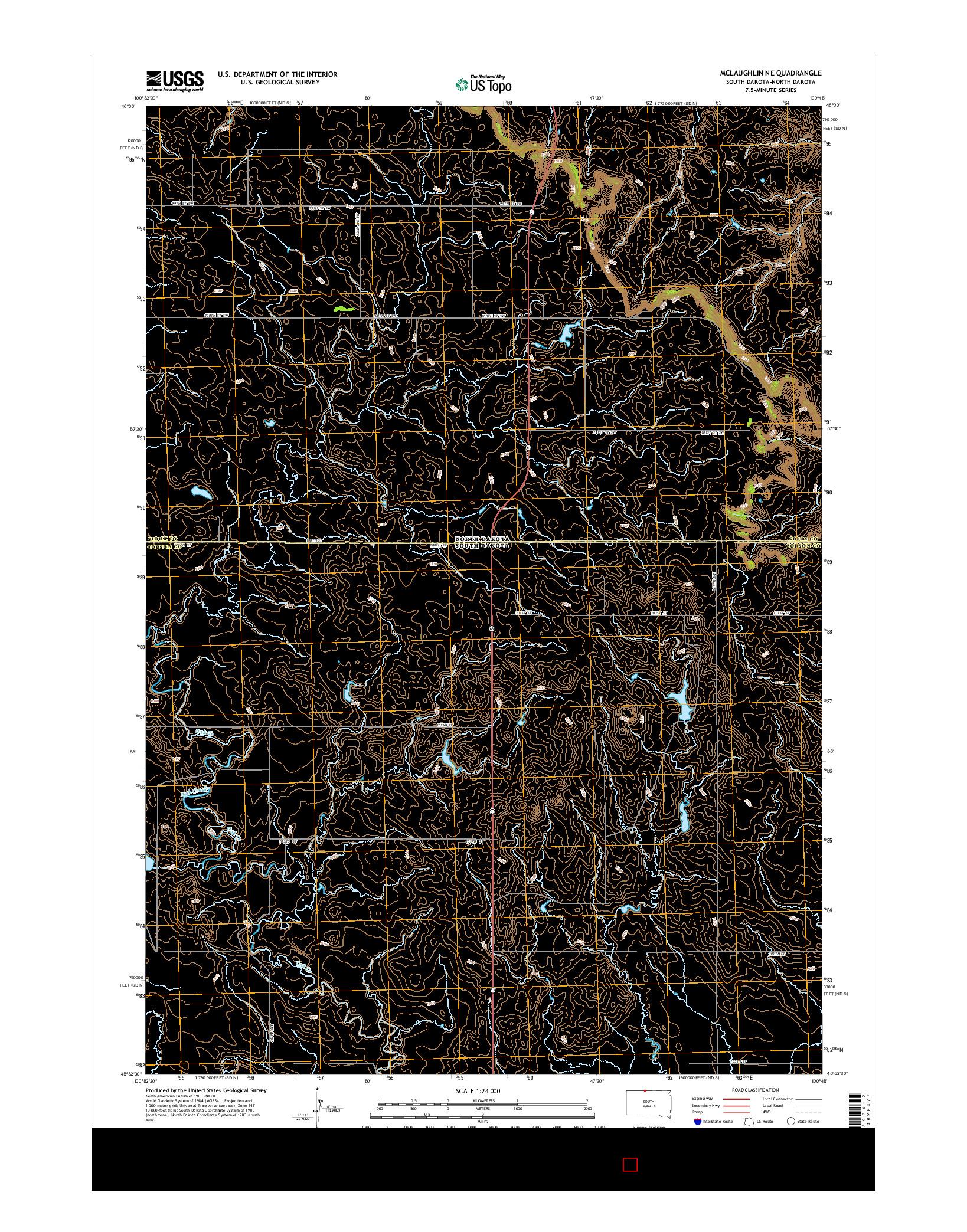 USGS US TOPO 7.5-MINUTE MAP FOR MCLAUGHLIN NE, SD-ND 2015