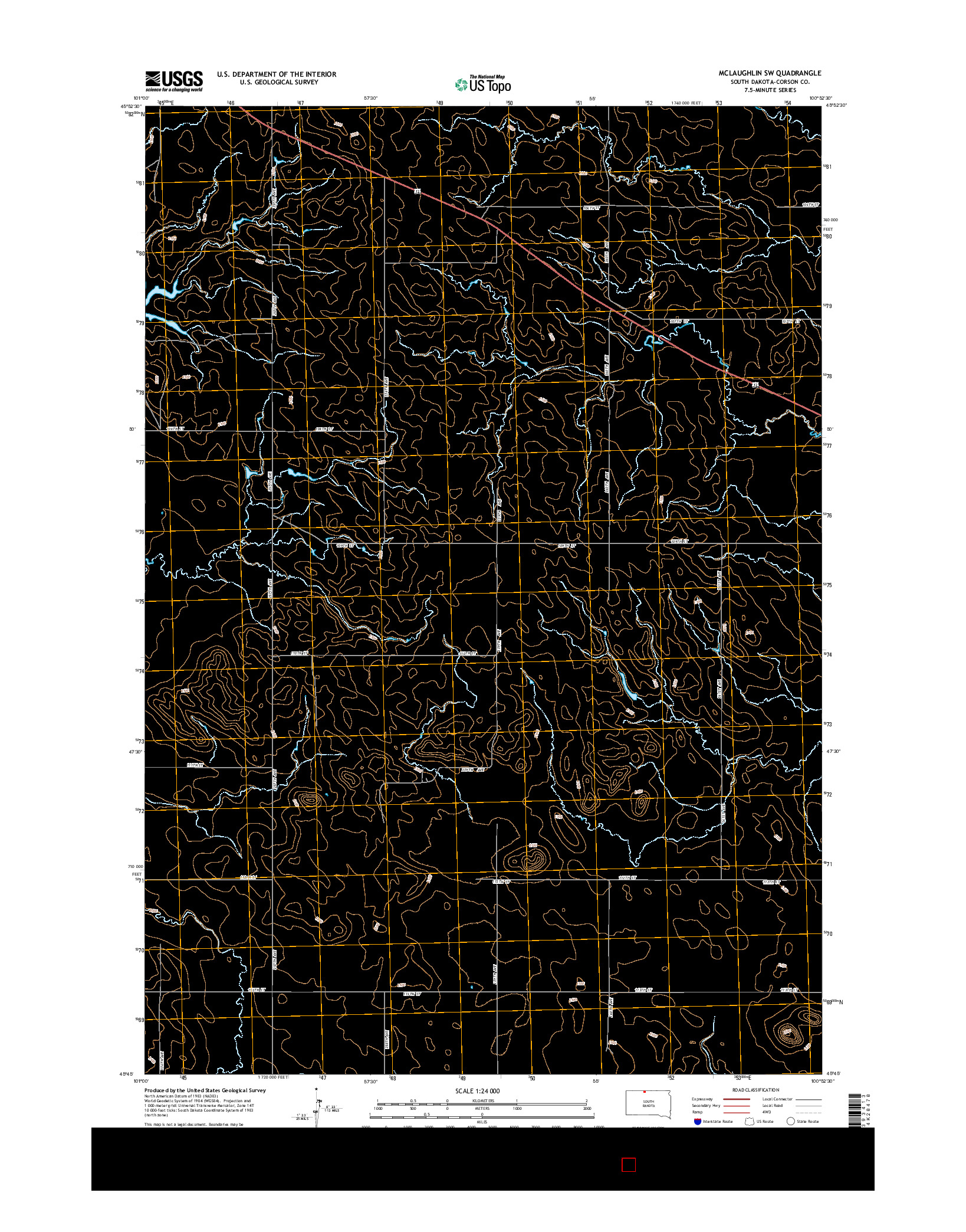 USGS US TOPO 7.5-MINUTE MAP FOR MCLAUGHLIN SW, SD 2015