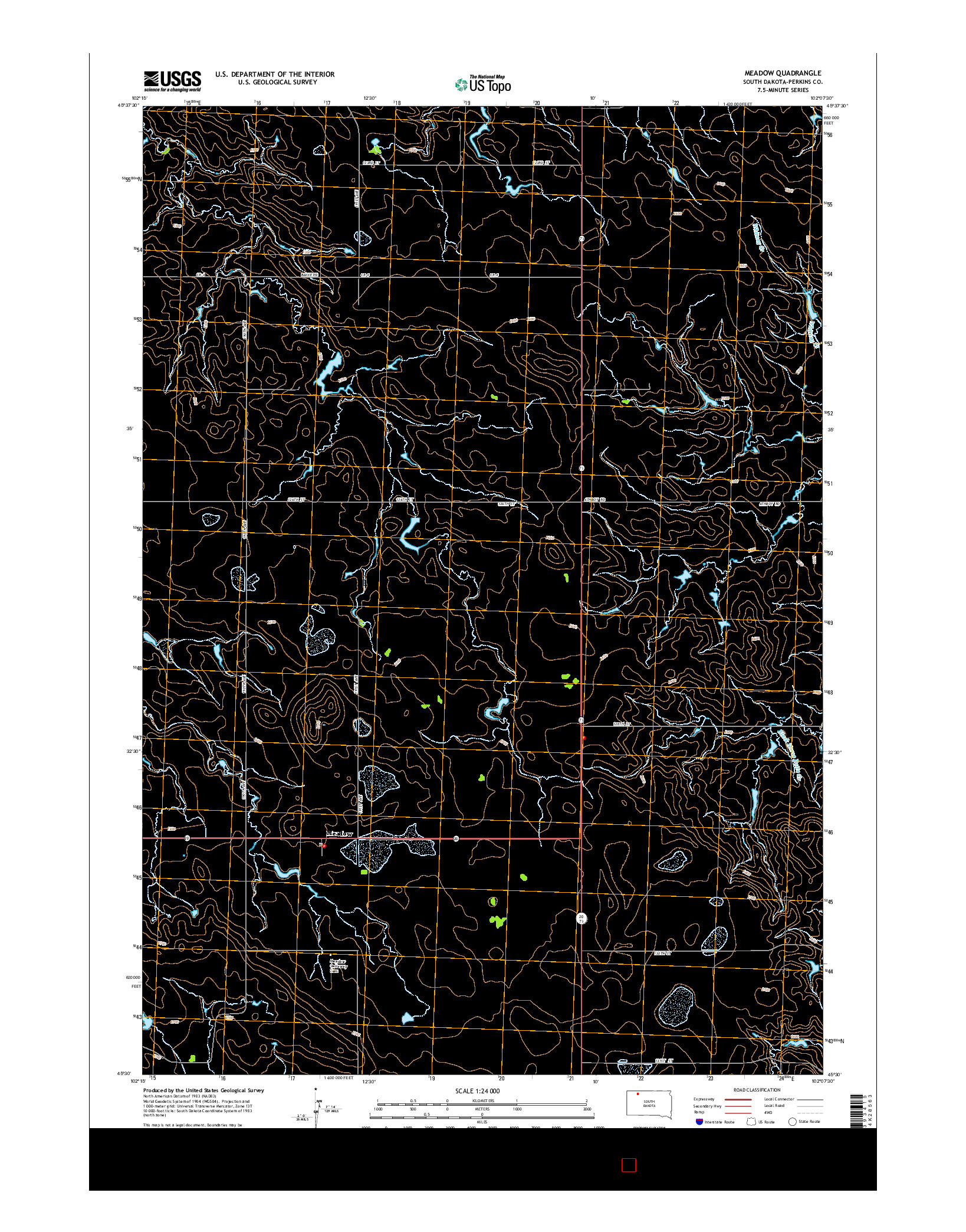 USGS US TOPO 7.5-MINUTE MAP FOR MEADOW, SD 2015