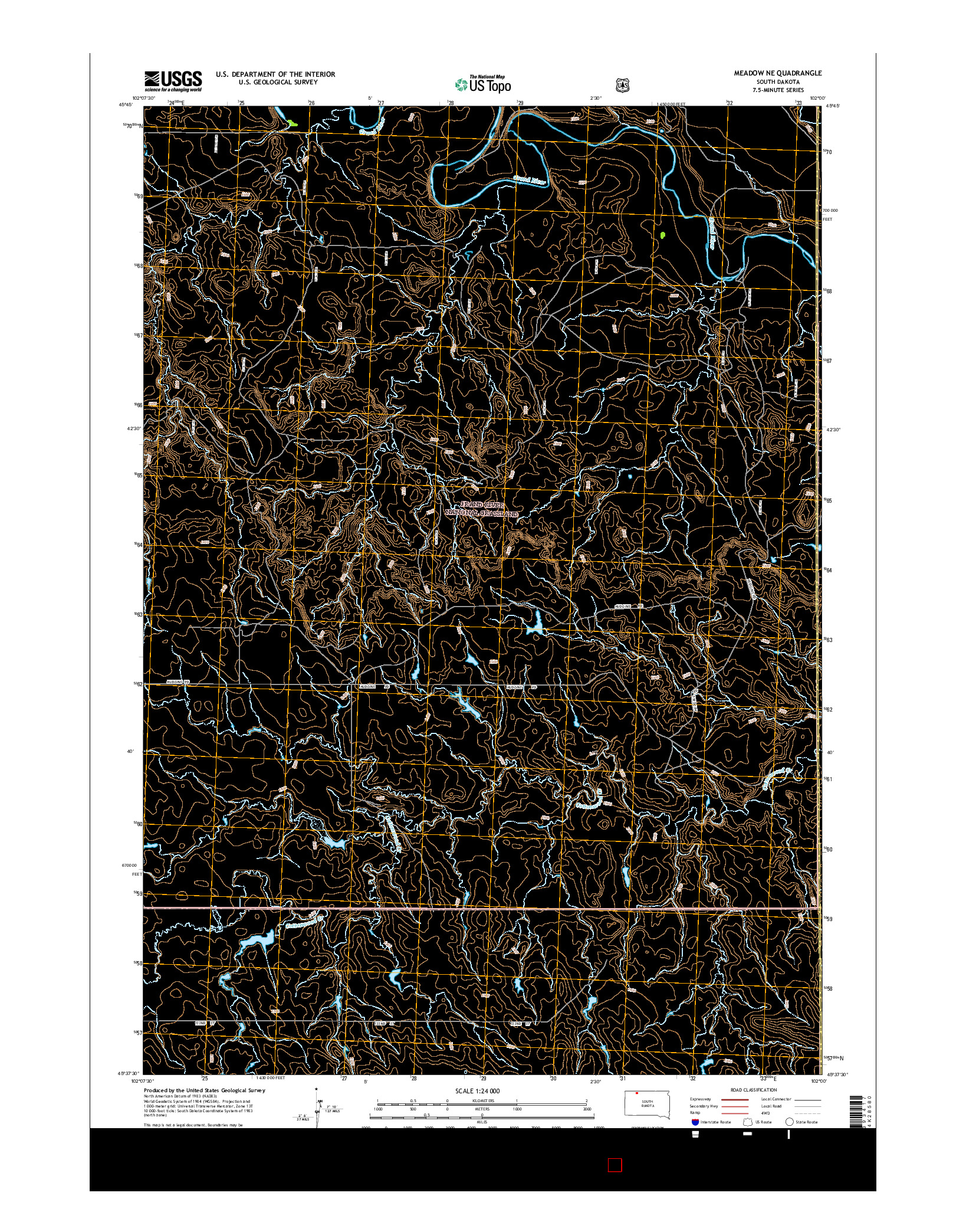 USGS US TOPO 7.5-MINUTE MAP FOR MEADOW NE, SD 2015