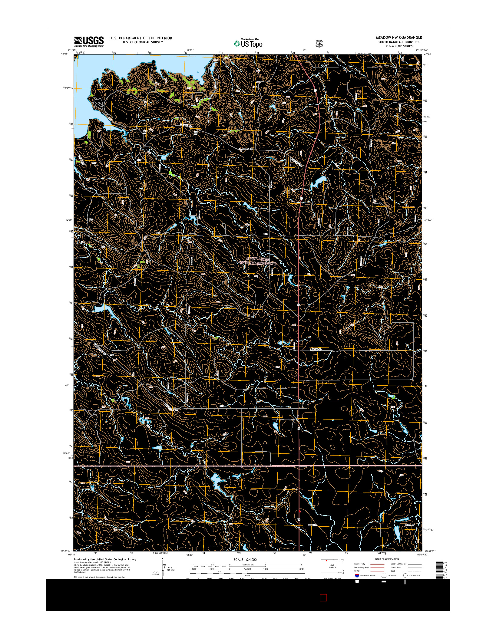 USGS US TOPO 7.5-MINUTE MAP FOR MEADOW NW, SD 2015