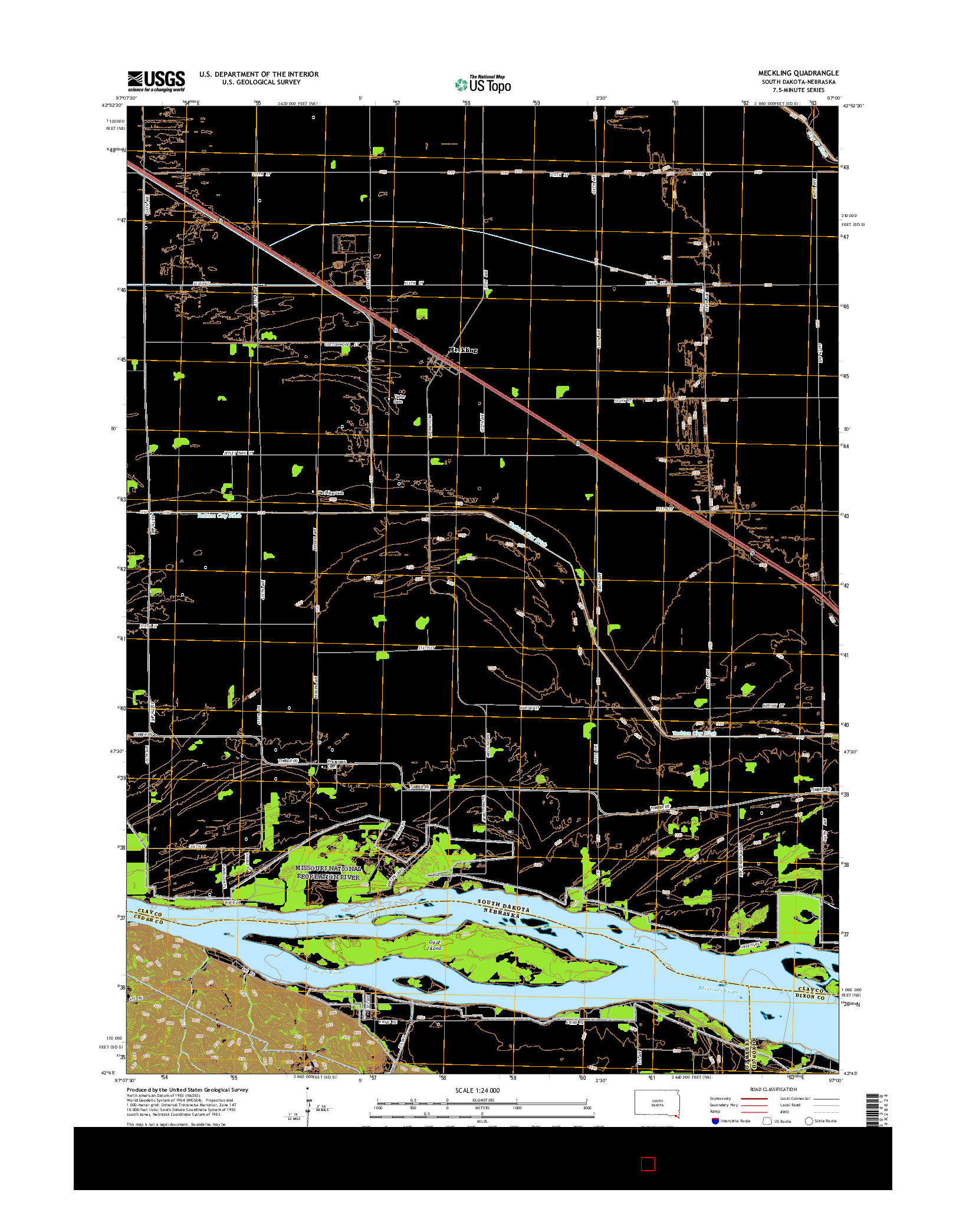 USGS US TOPO 7.5-MINUTE MAP FOR MECKLING, SD-NE 2015