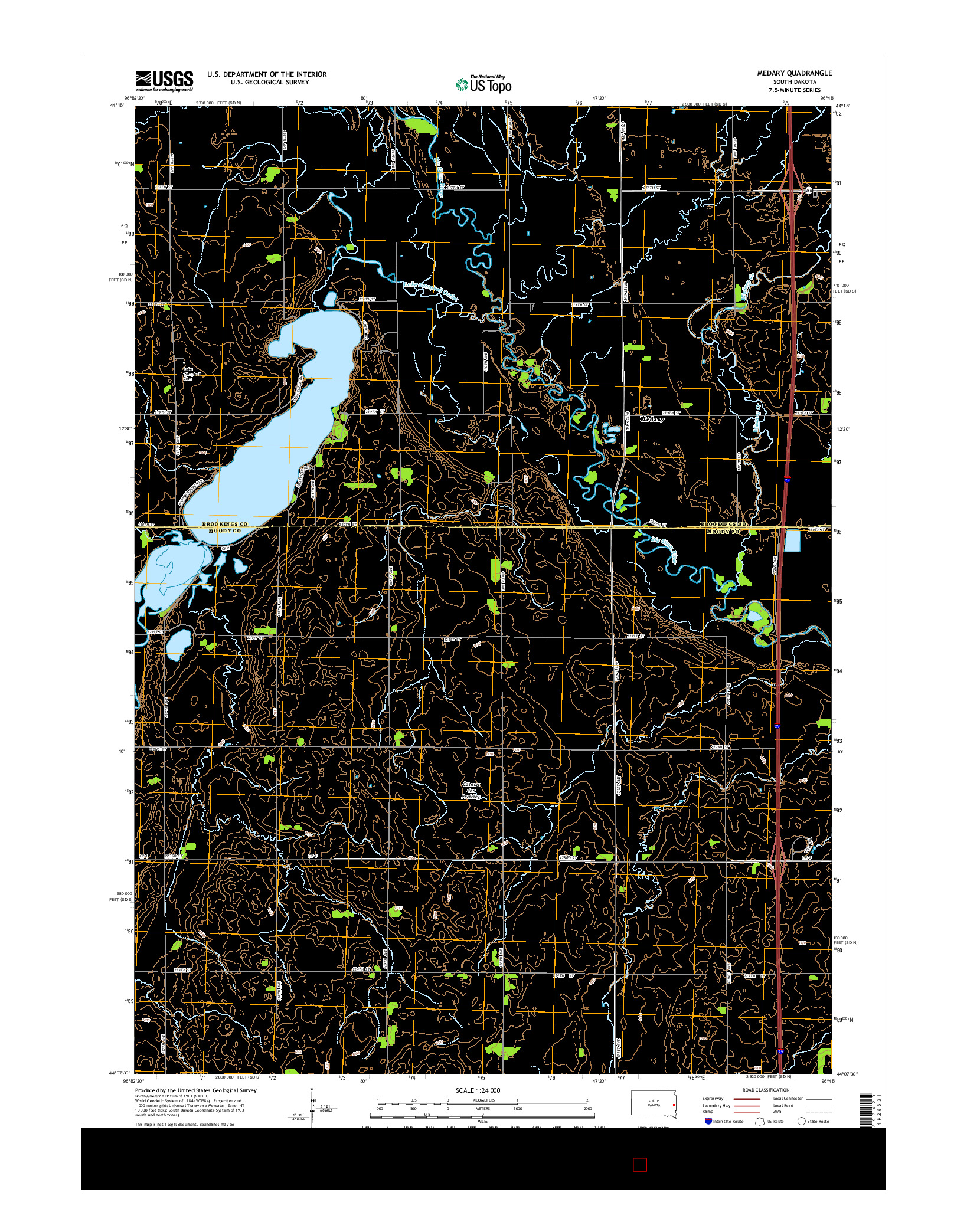 USGS US TOPO 7.5-MINUTE MAP FOR MEDARY, SD 2015