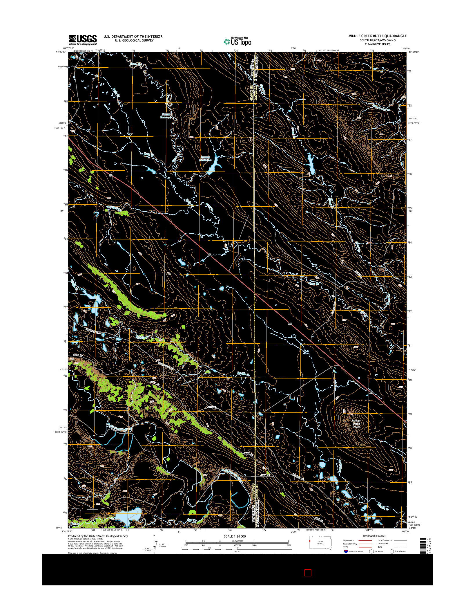 USGS US TOPO 7.5-MINUTE MAP FOR MIDDLE CREEK BUTTE, SD-WY 2015