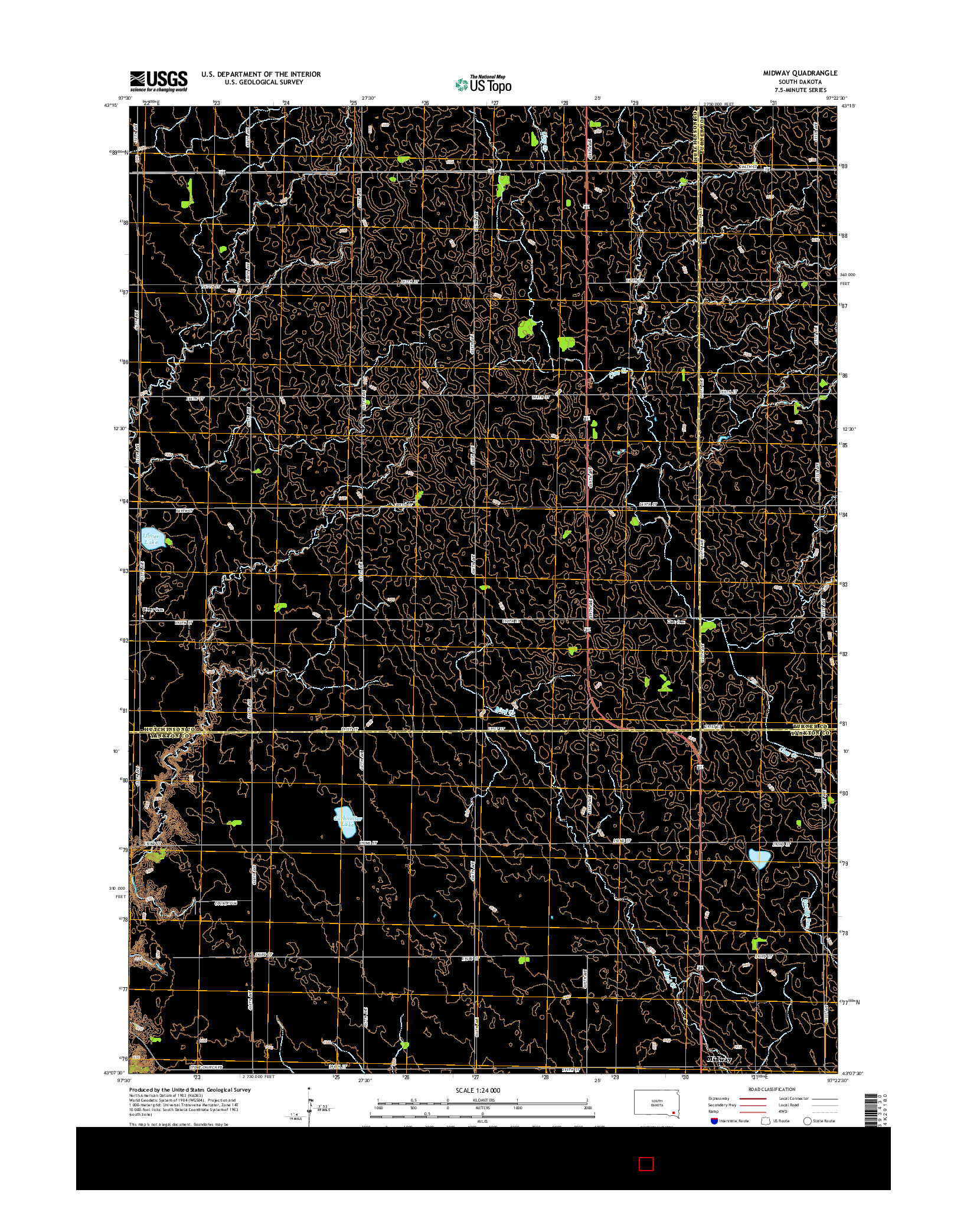 USGS US TOPO 7.5-MINUTE MAP FOR MIDWAY, SD 2015